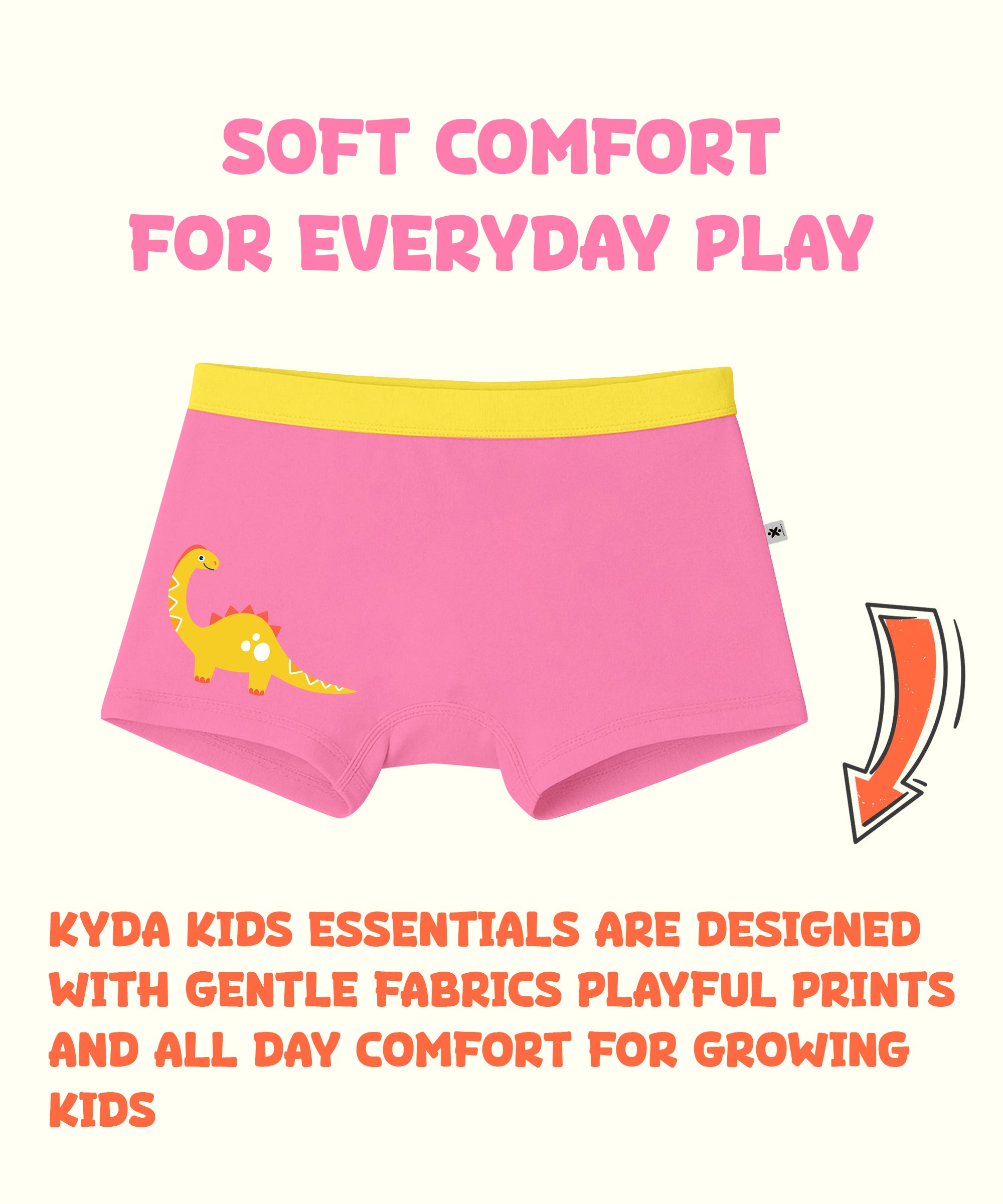 Girls Premium Lycra Cotton Printed Trunks | Pack of 3