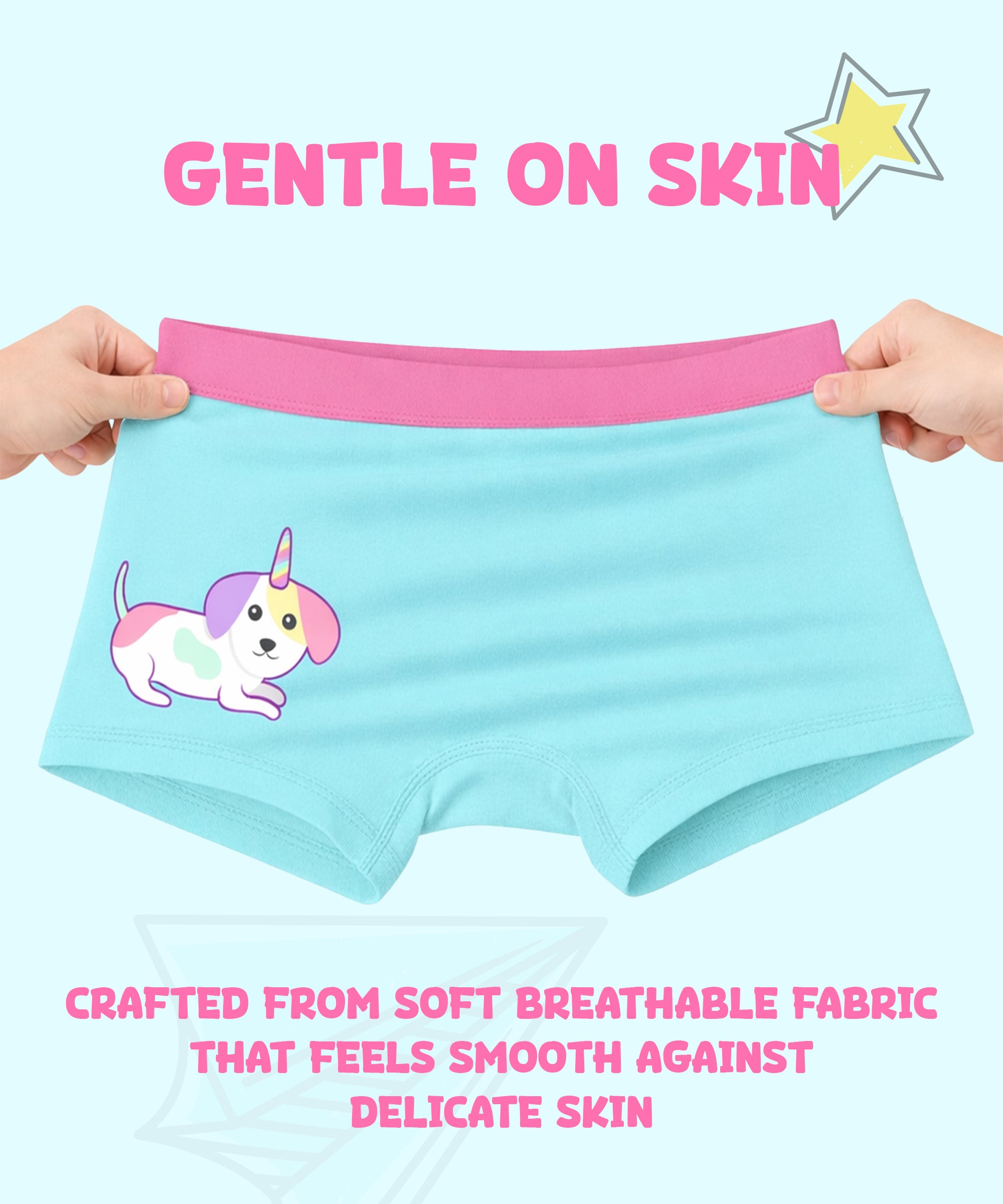 Girls Premium Lycra Cotton Printed Trunks | Pack of 3