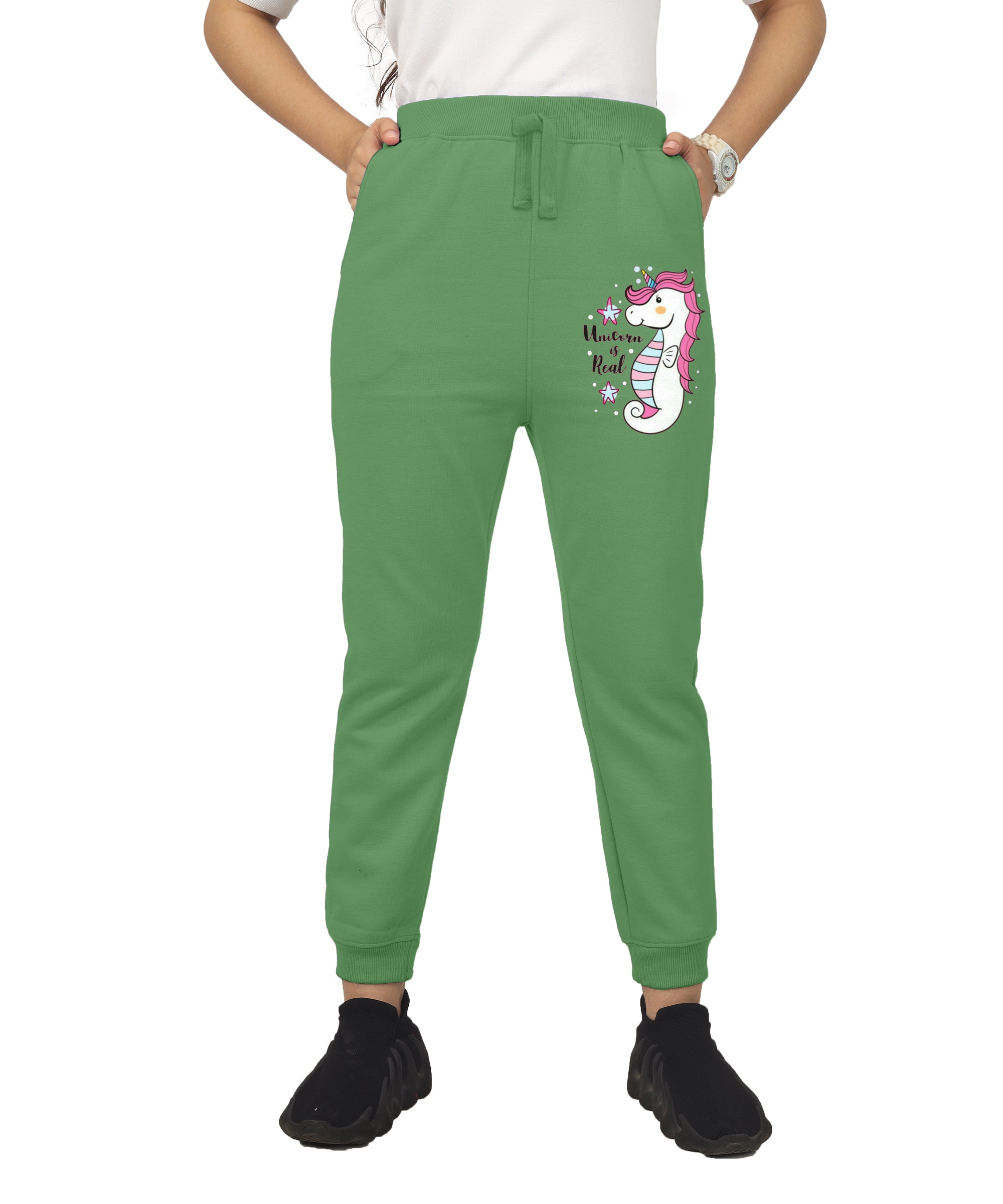 Girls Printed Premium Trouser | Green