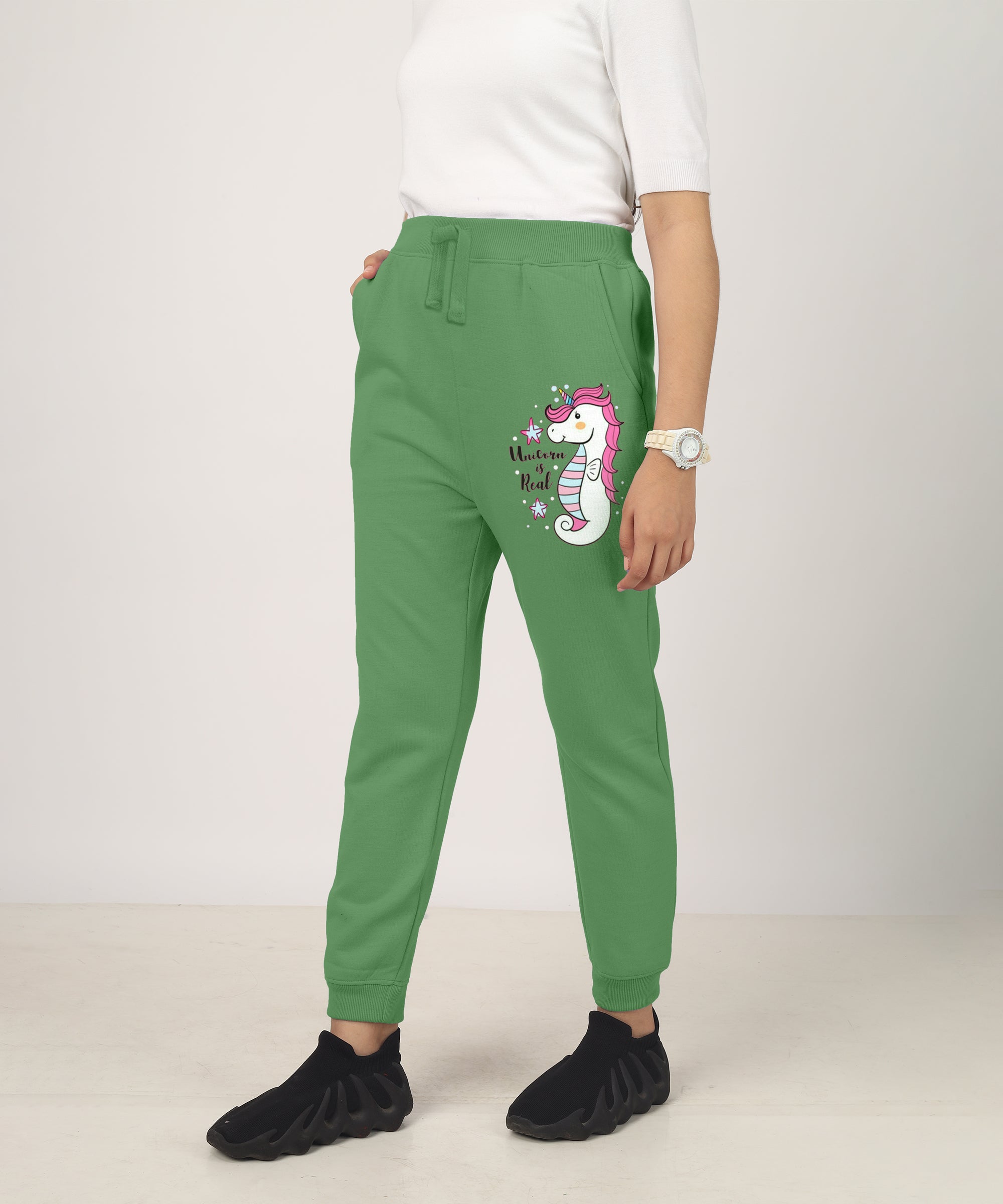 Girls Printed Premium Trouser | Green