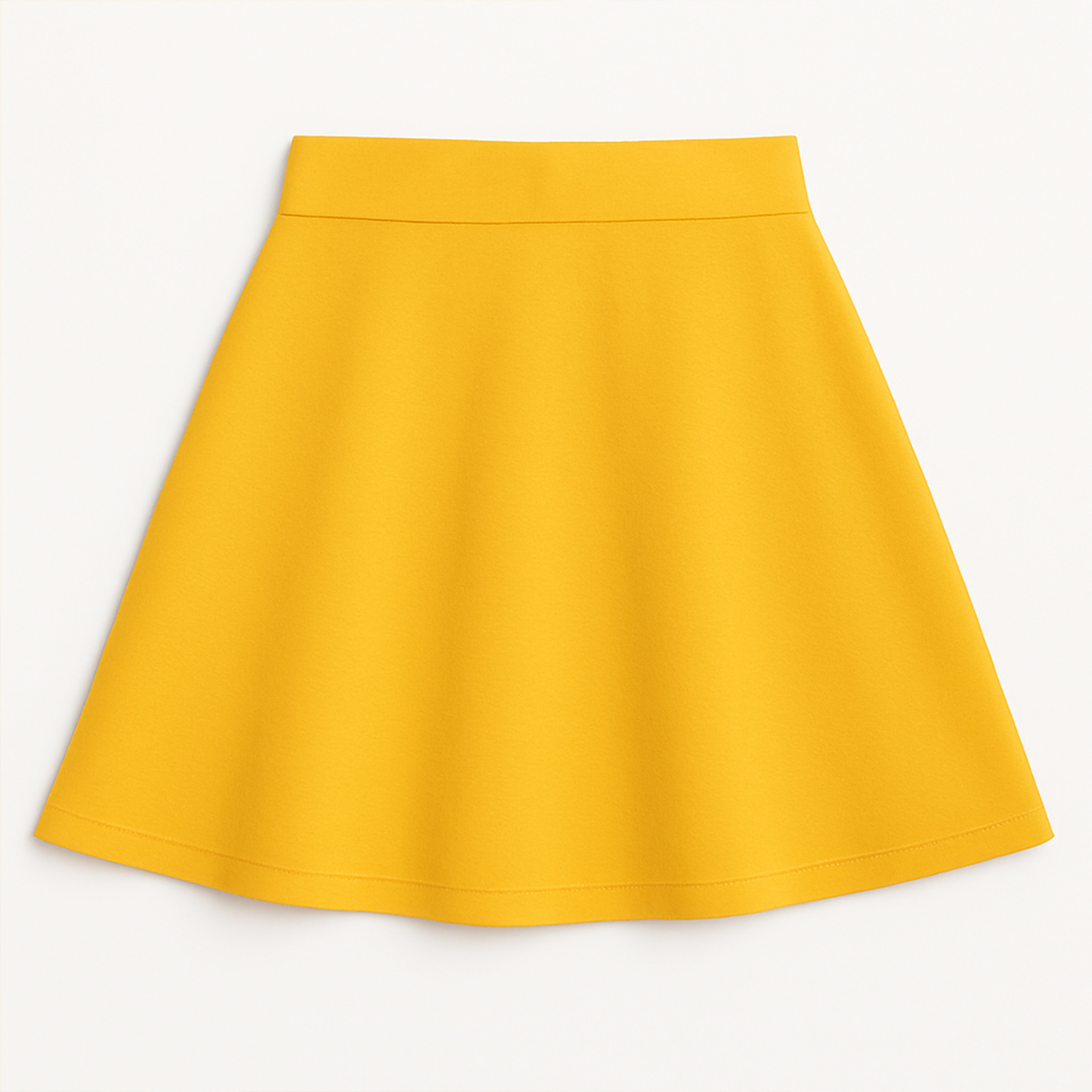 Girls Cotton Printed Skirt Attached With Inner Lycra Shorts-Yellow