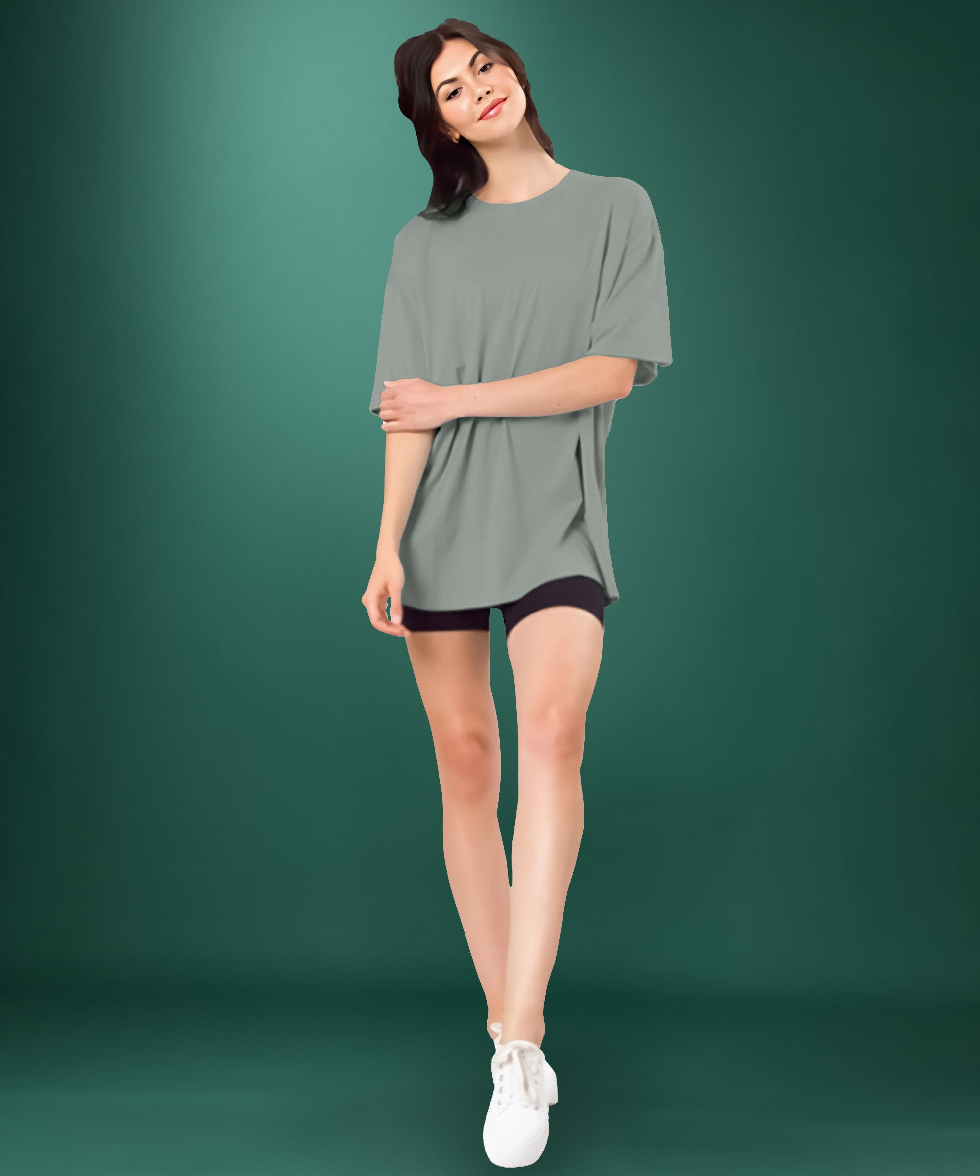 Women's Solid Oversized T-shirt