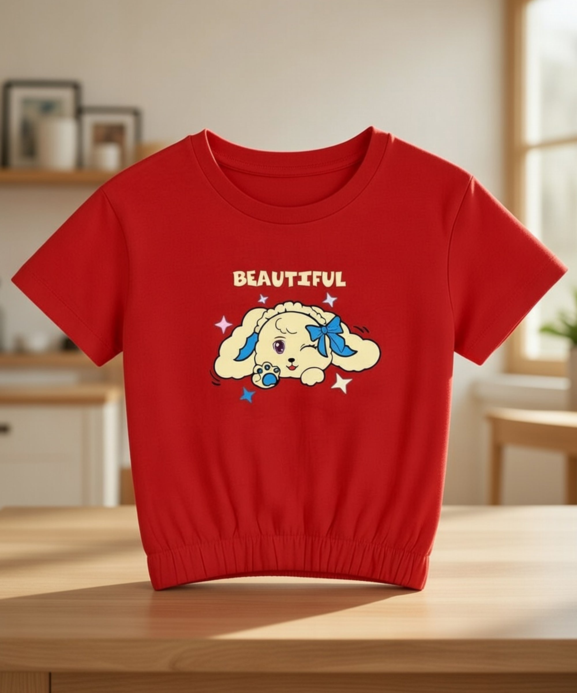 Girls1 00% Pure Cotton Regular fit Short Sleeve Printed Crop top T-Shirt -Combo 2