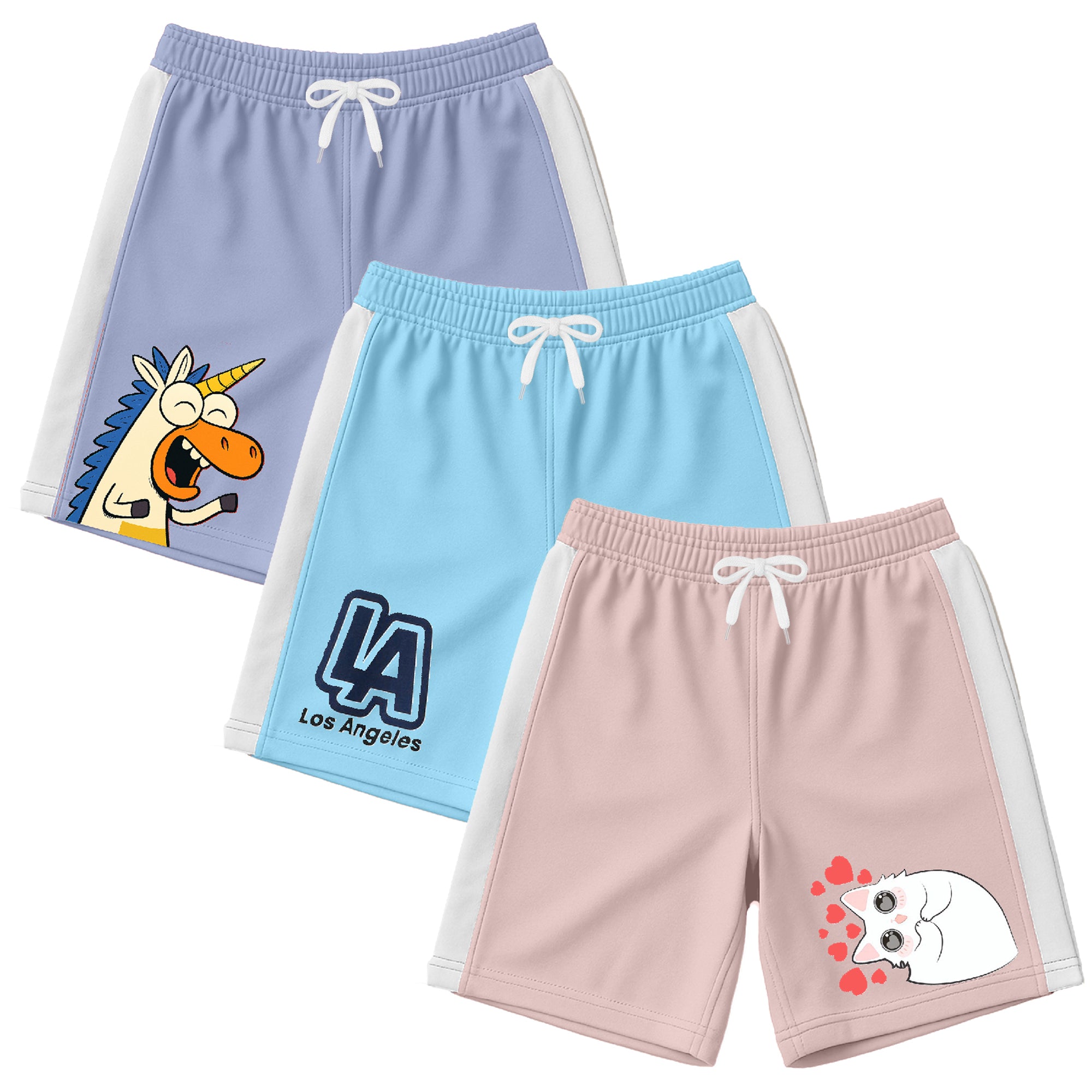Girls Cotton Premium Printed Shorts | Pack of 3