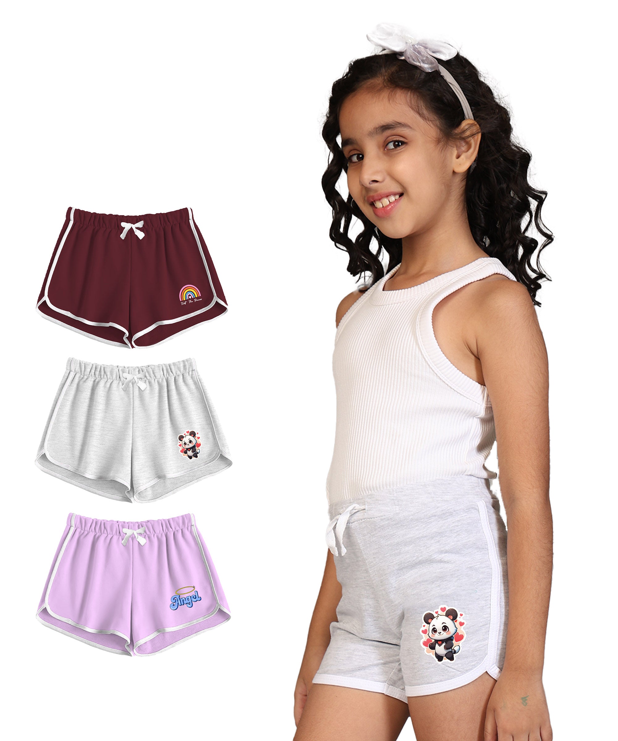 Girls Premium Printed Shorts (Pack of 3)