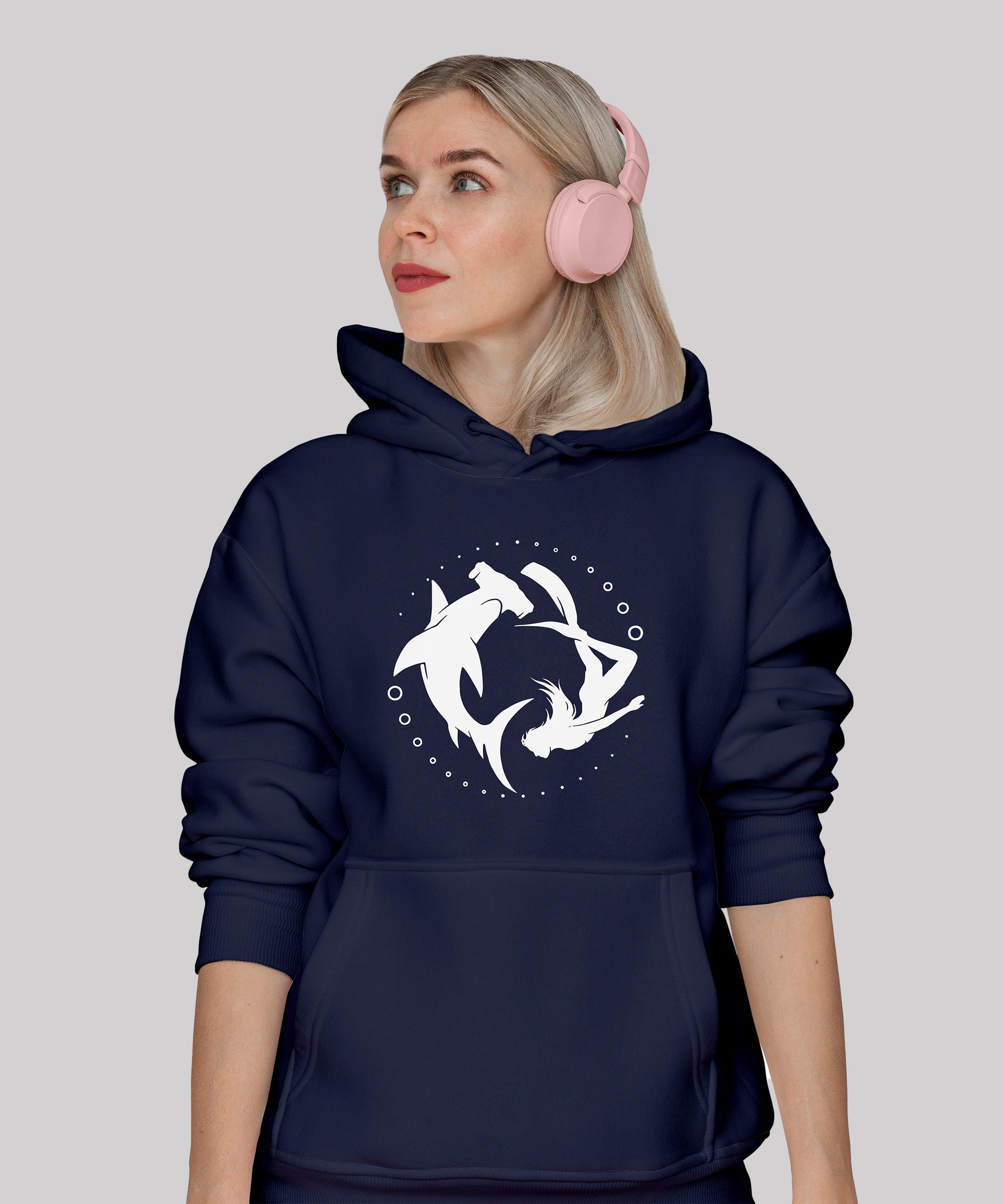 Mermaid : Regular Fit Hoodie | Navy