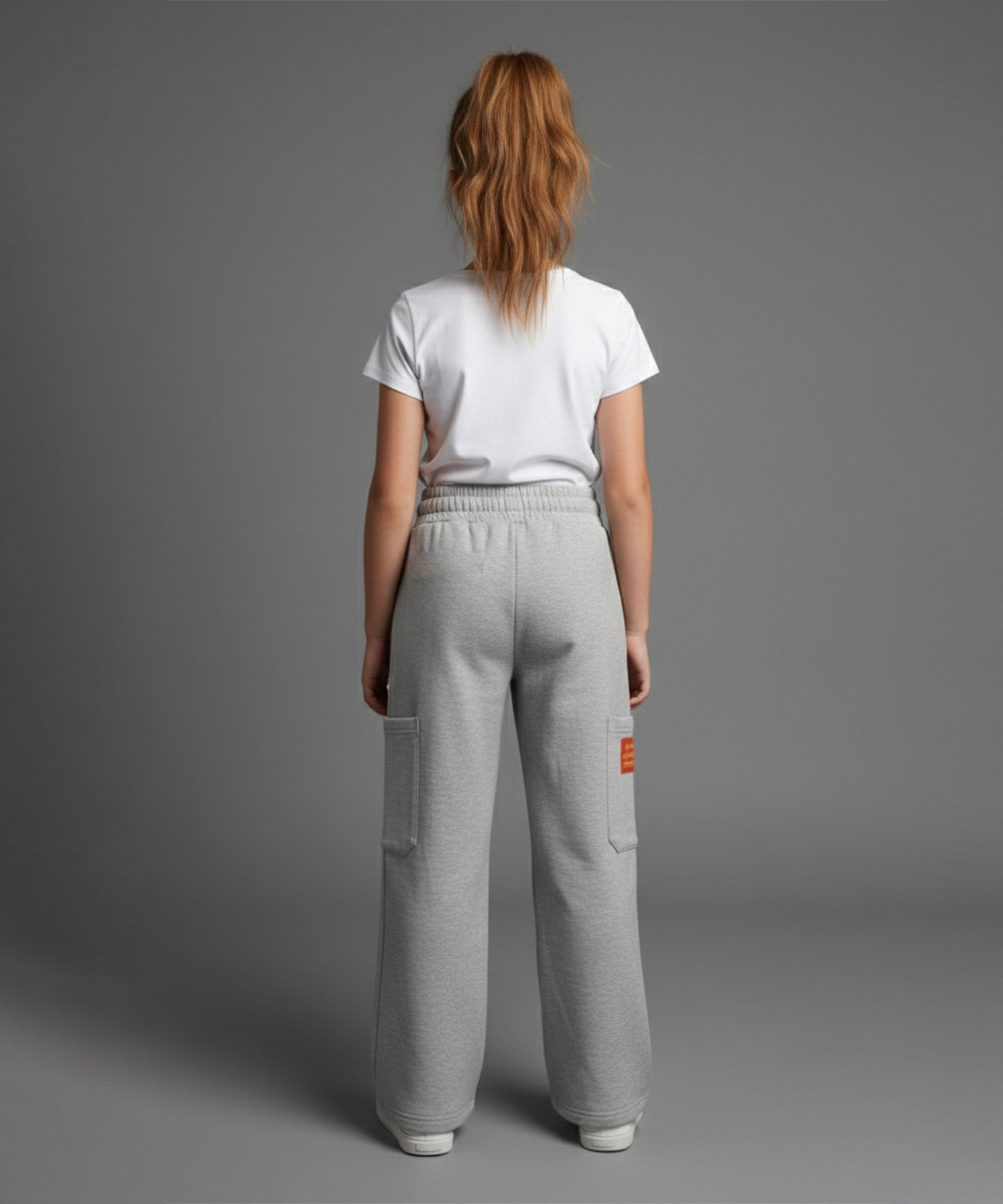 Girls Cotton Korean Cargo Pants | Elastic Waist Wide Leg