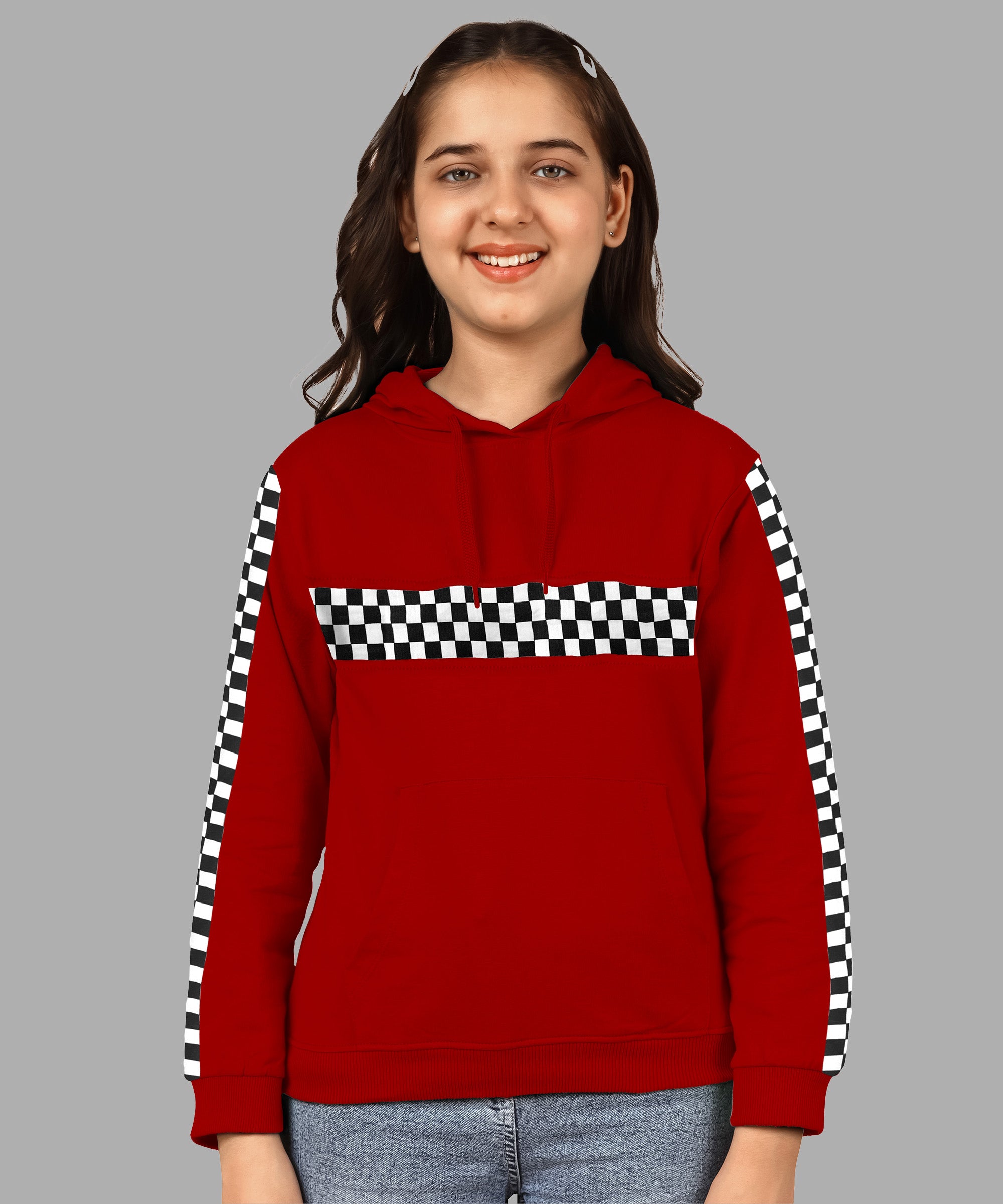 Girl's Checkered Hoodie