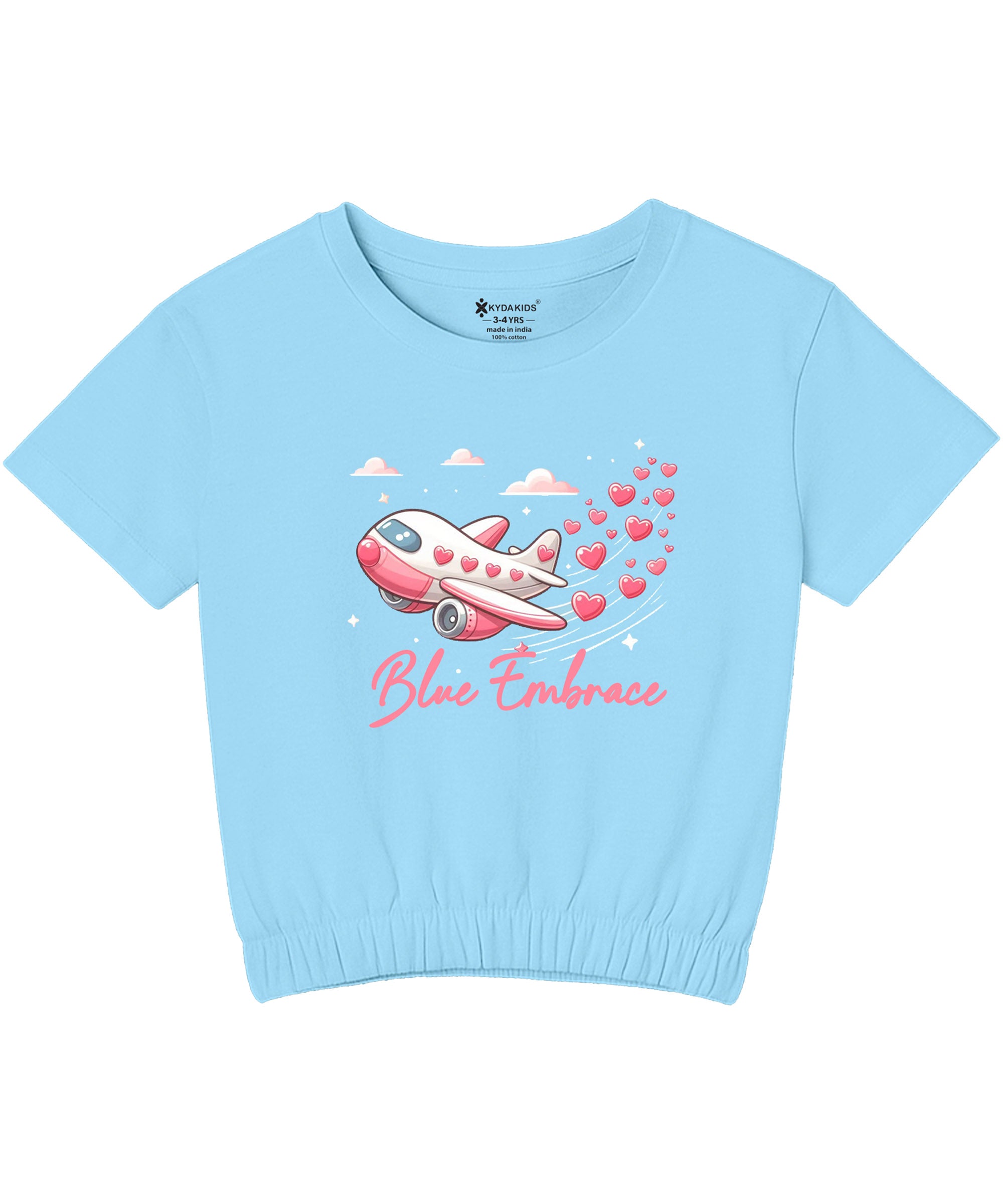 Girls1 00% Pure Cotton Regular fit Short Sleeve Printed Crop top T-Shirt -Combo 1