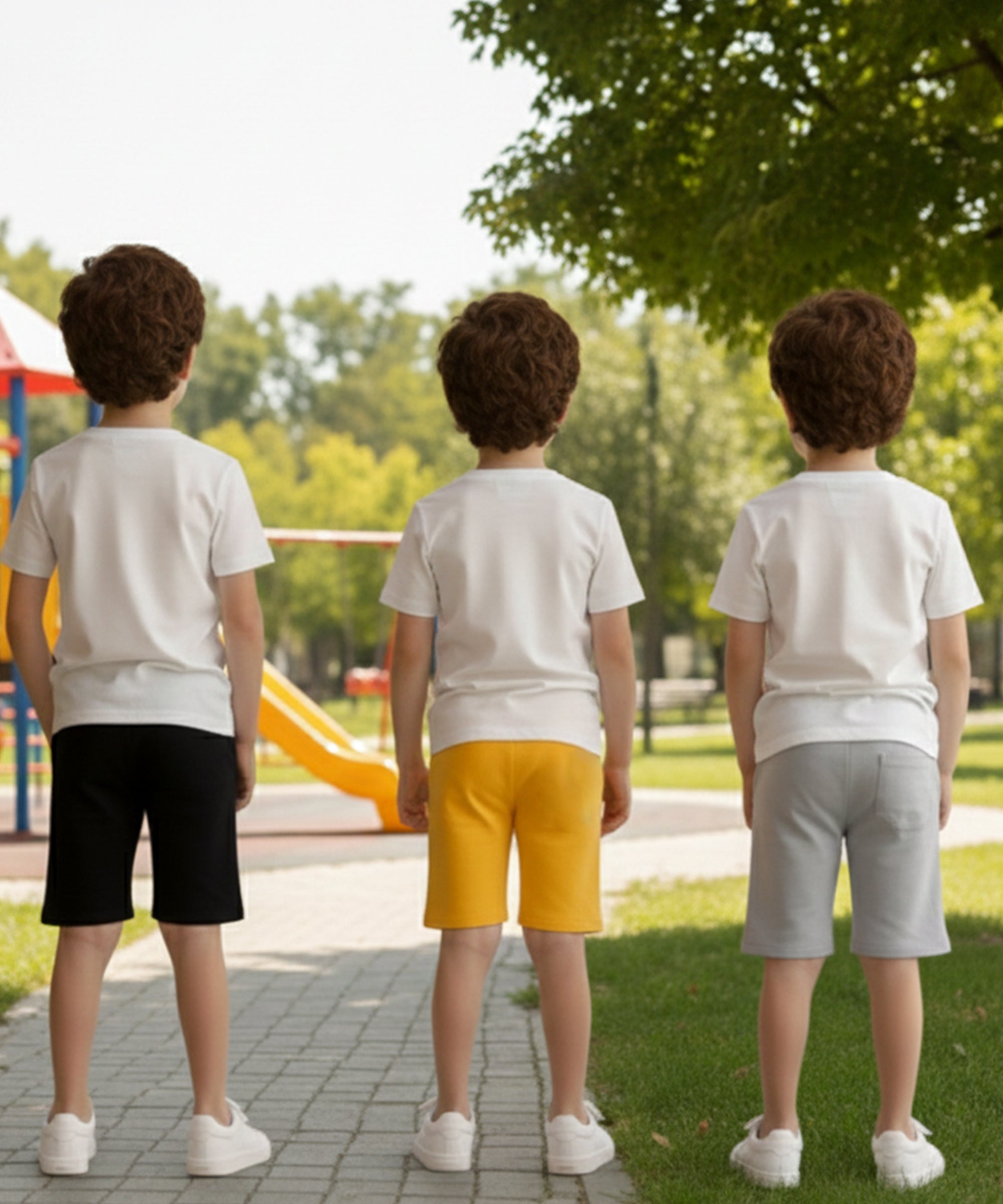 Kids Unisex Multicolor Cotton Printed Regular Fit Shorts (Pack of 3)