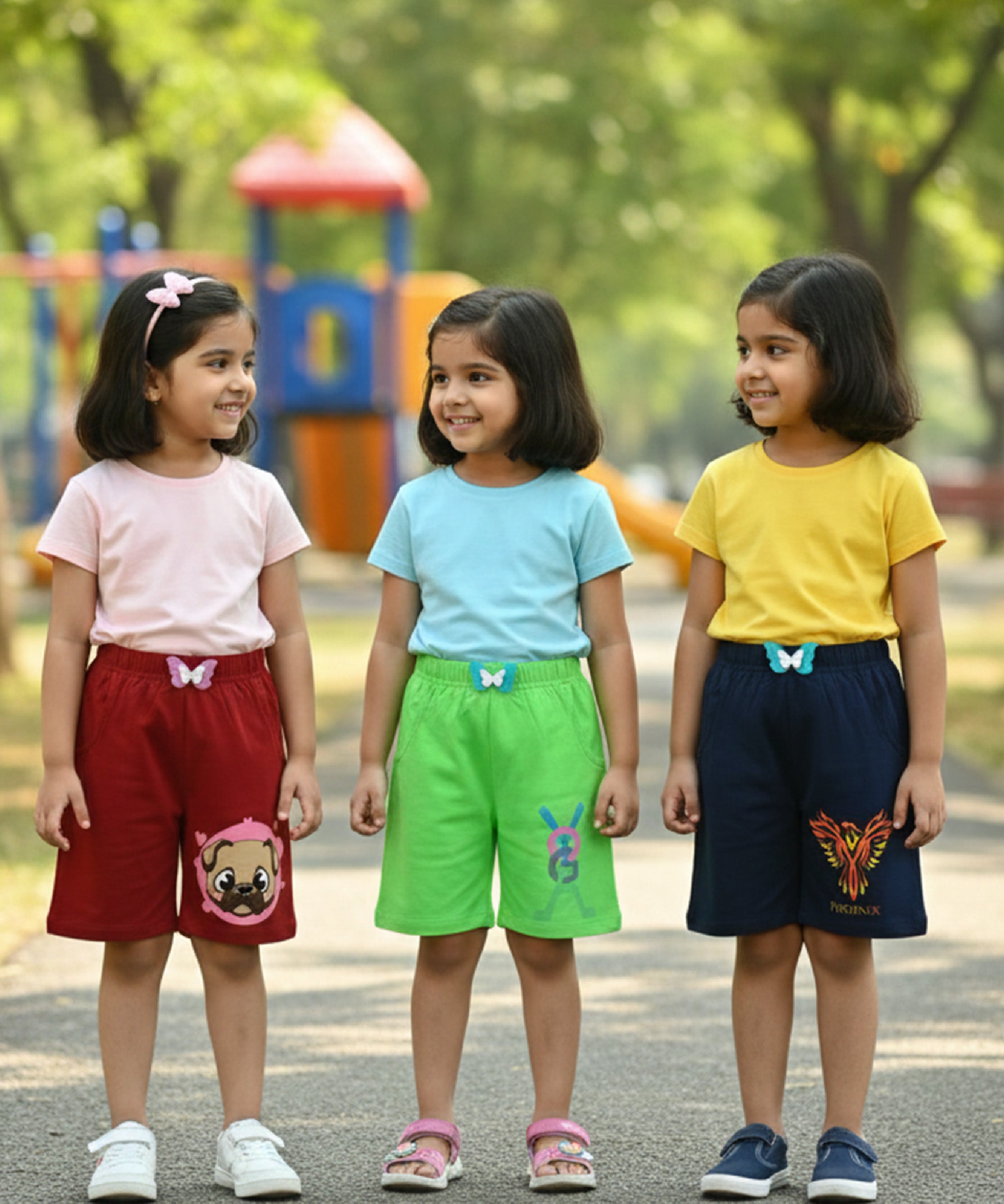 Girls Printed Shorts (Pack of 3)