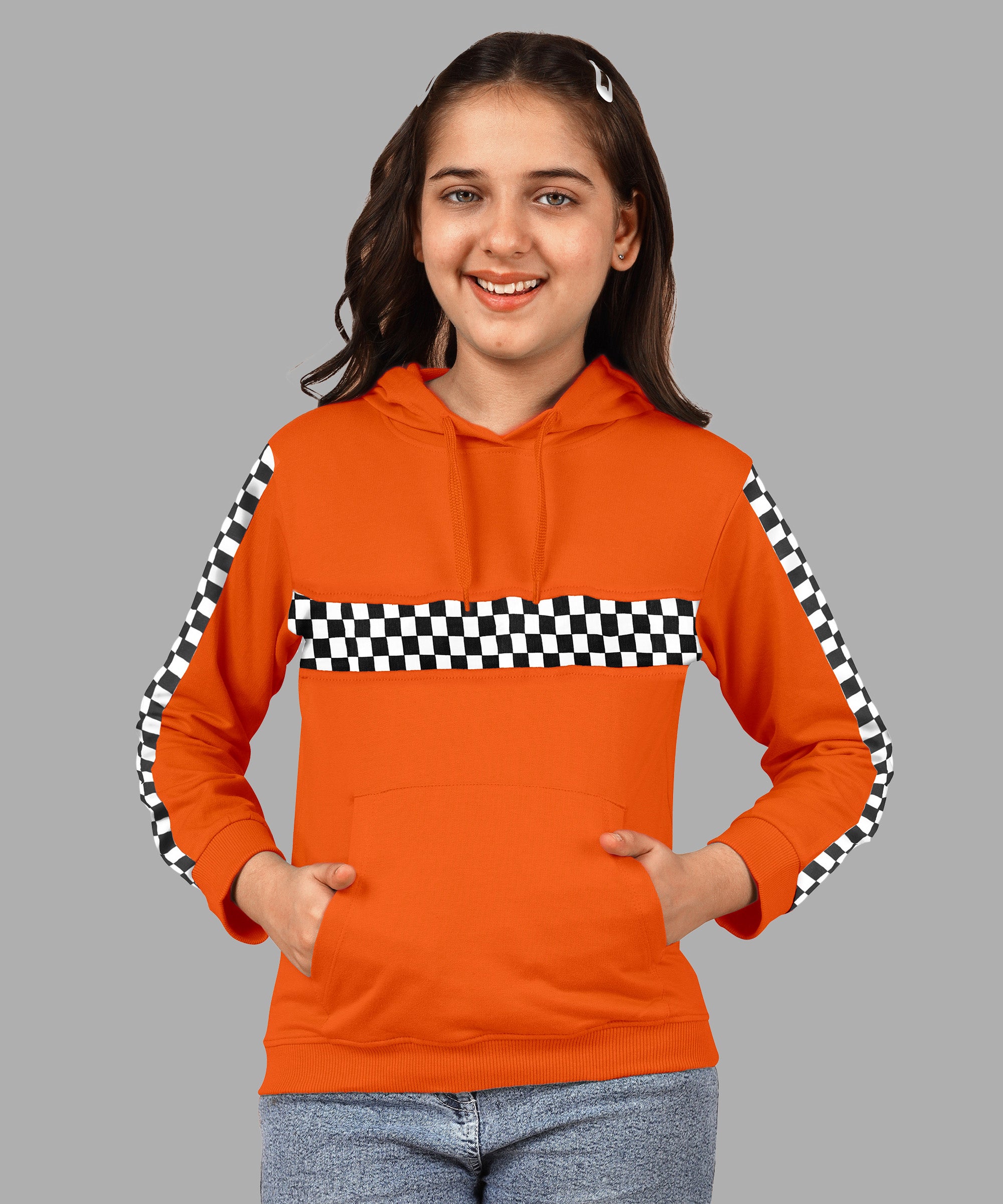 Girl's Checkered Hoodie