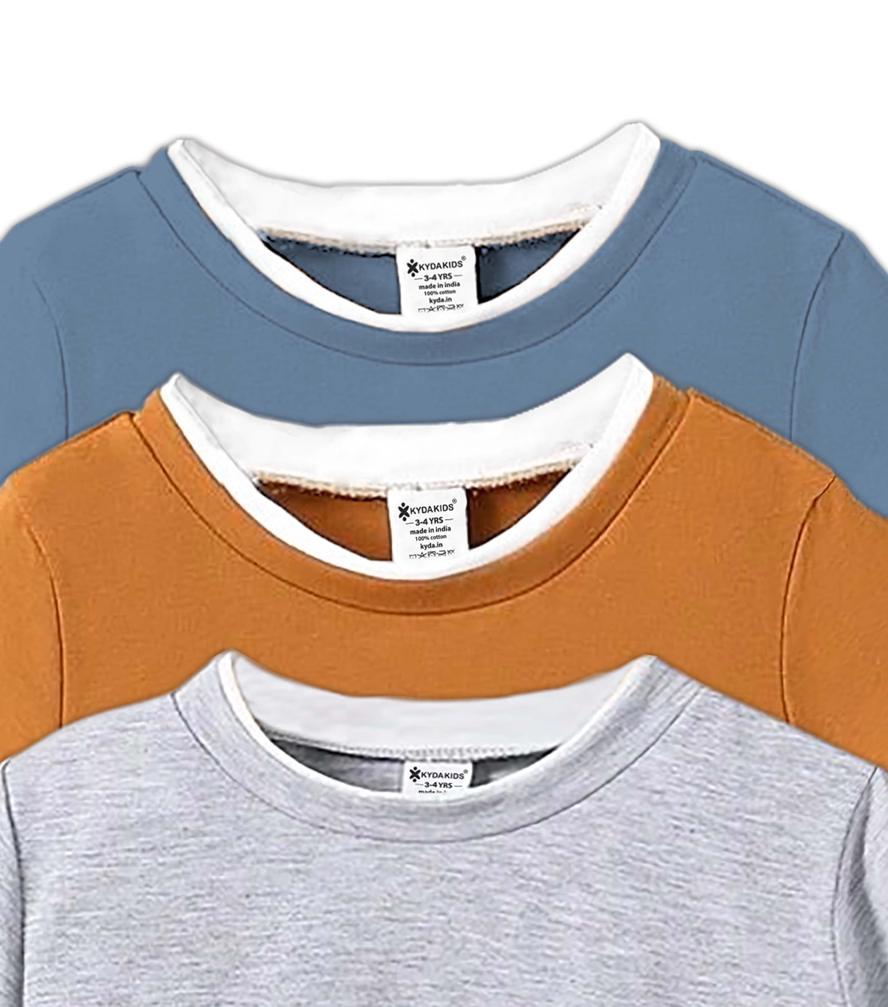 Boys Premium Solid T-Shirts (Pack of 3)