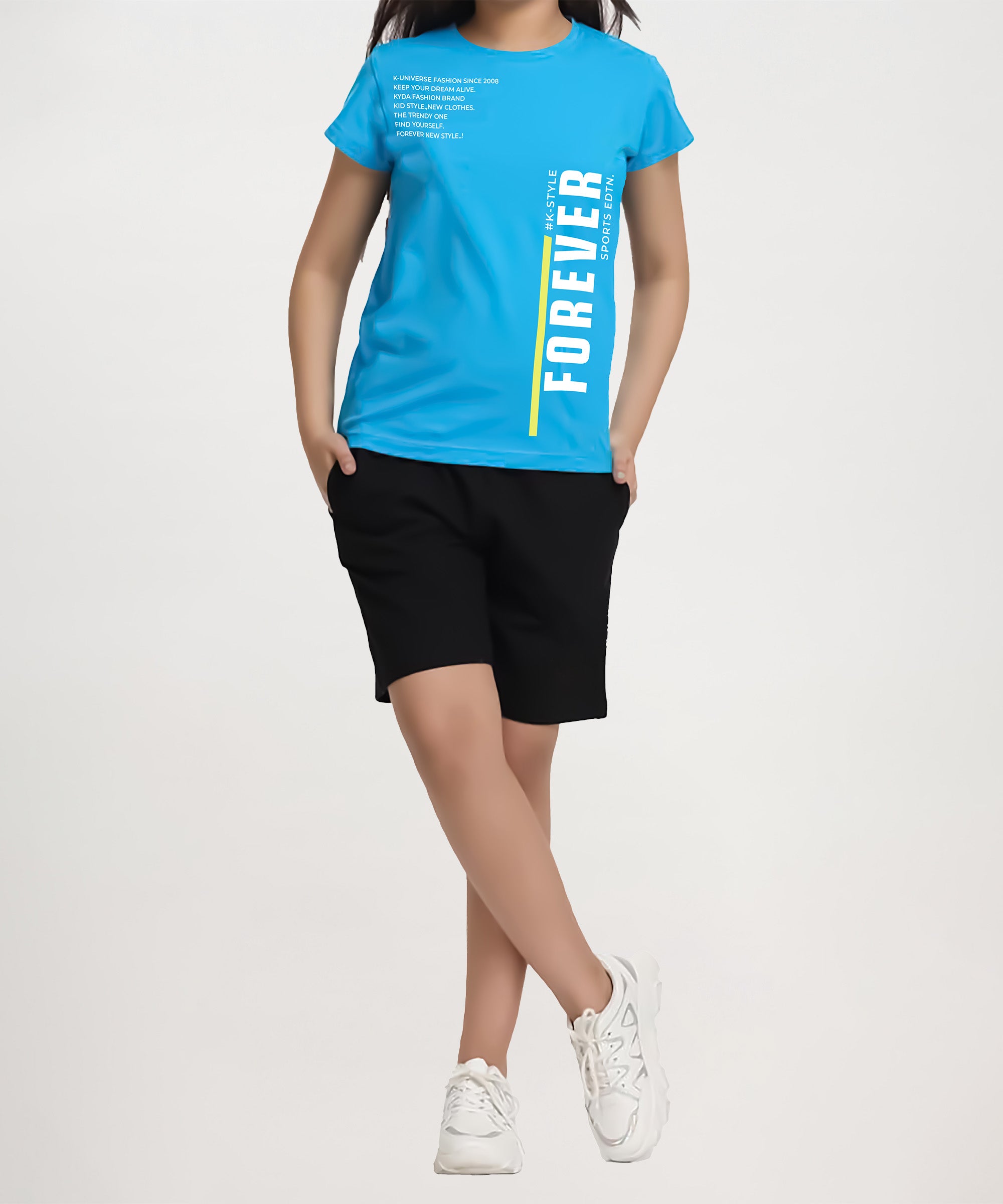 Girls Premium Printed Clothing Set | Blue&Black