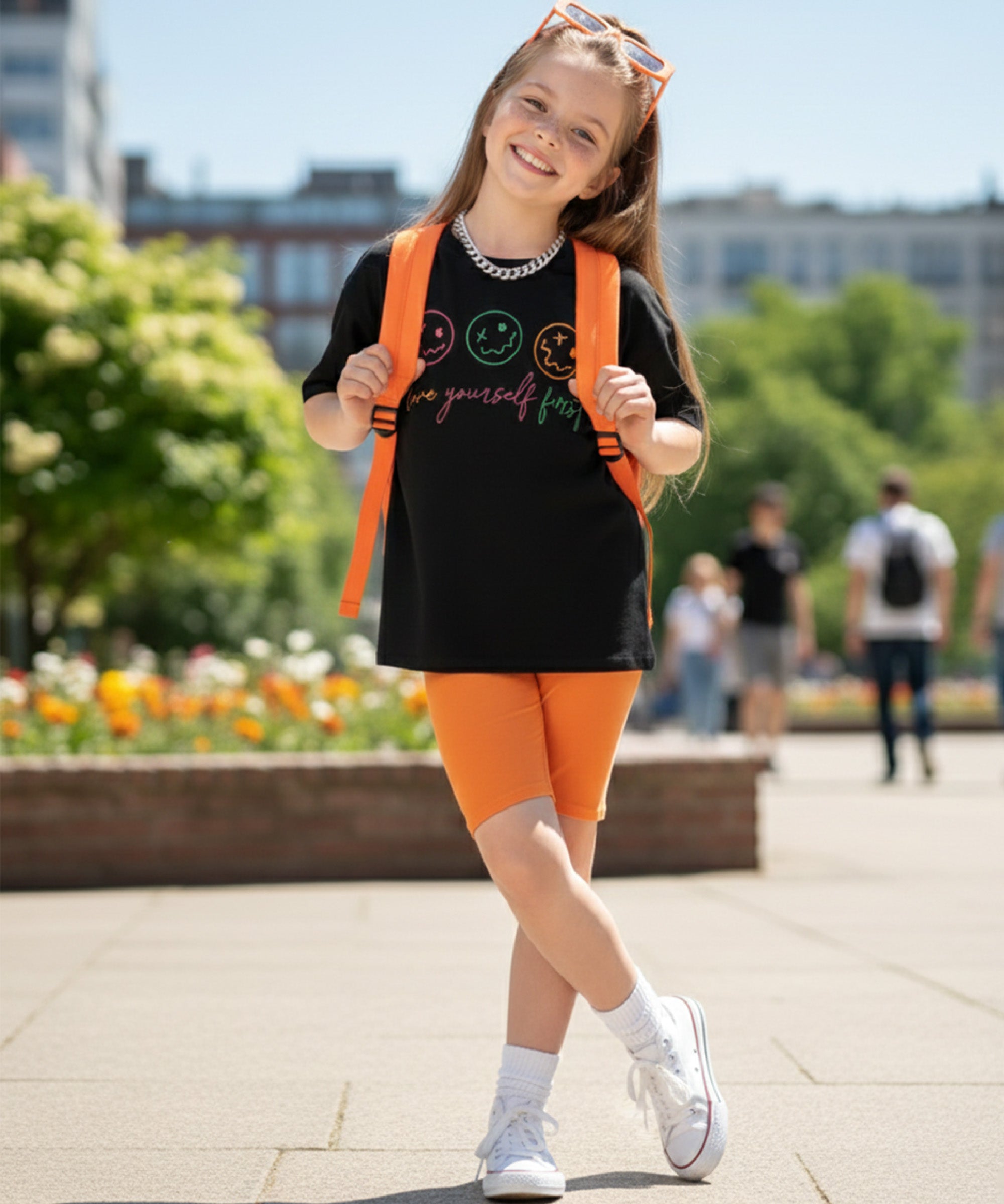 KYDA KIDS® Girls Cotton Front & Back Printed Tshirt and Shorts Set (Pack of 1)