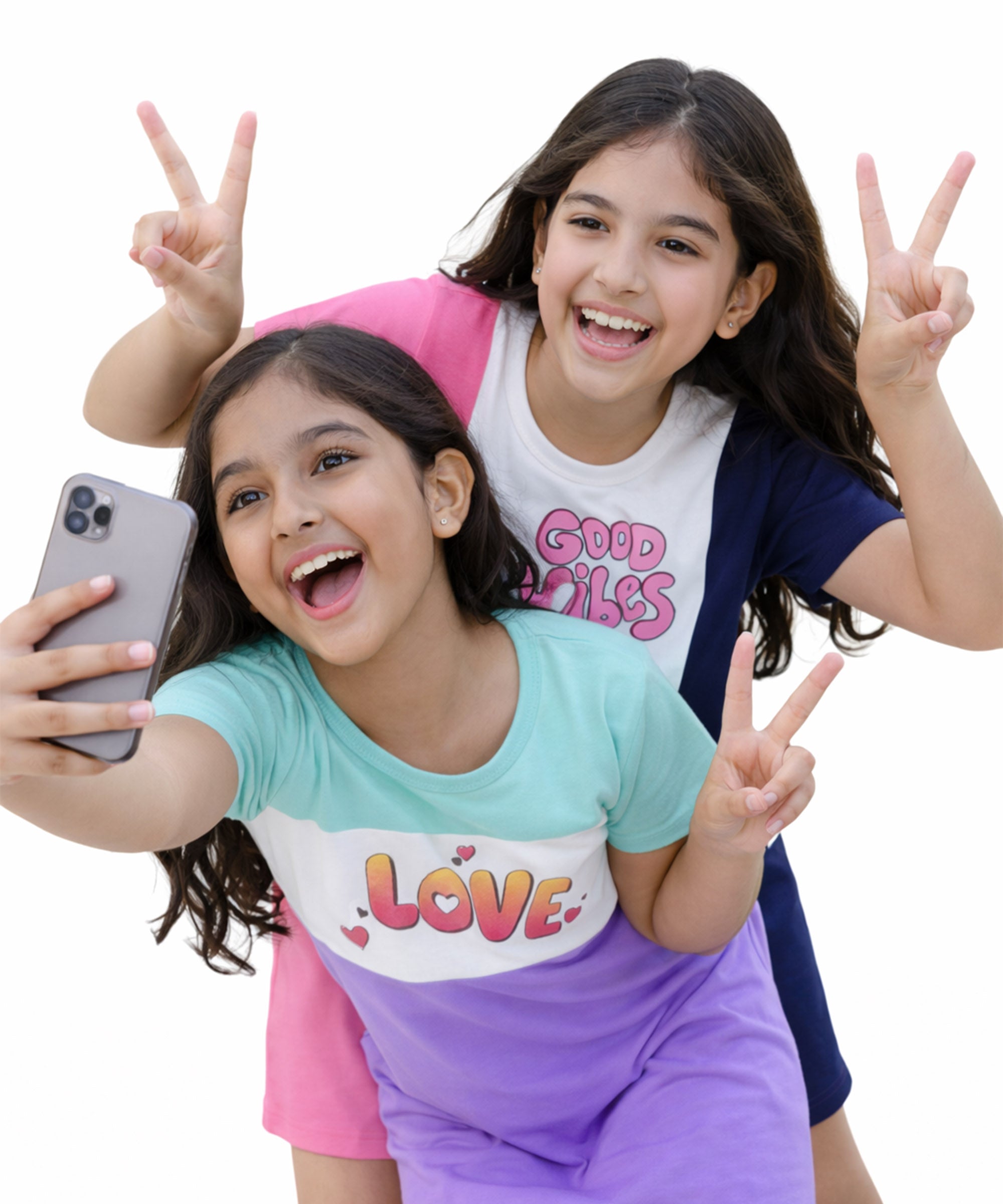 Girls Cotton Knee-Length T-Shirt Dress | Pack of 2