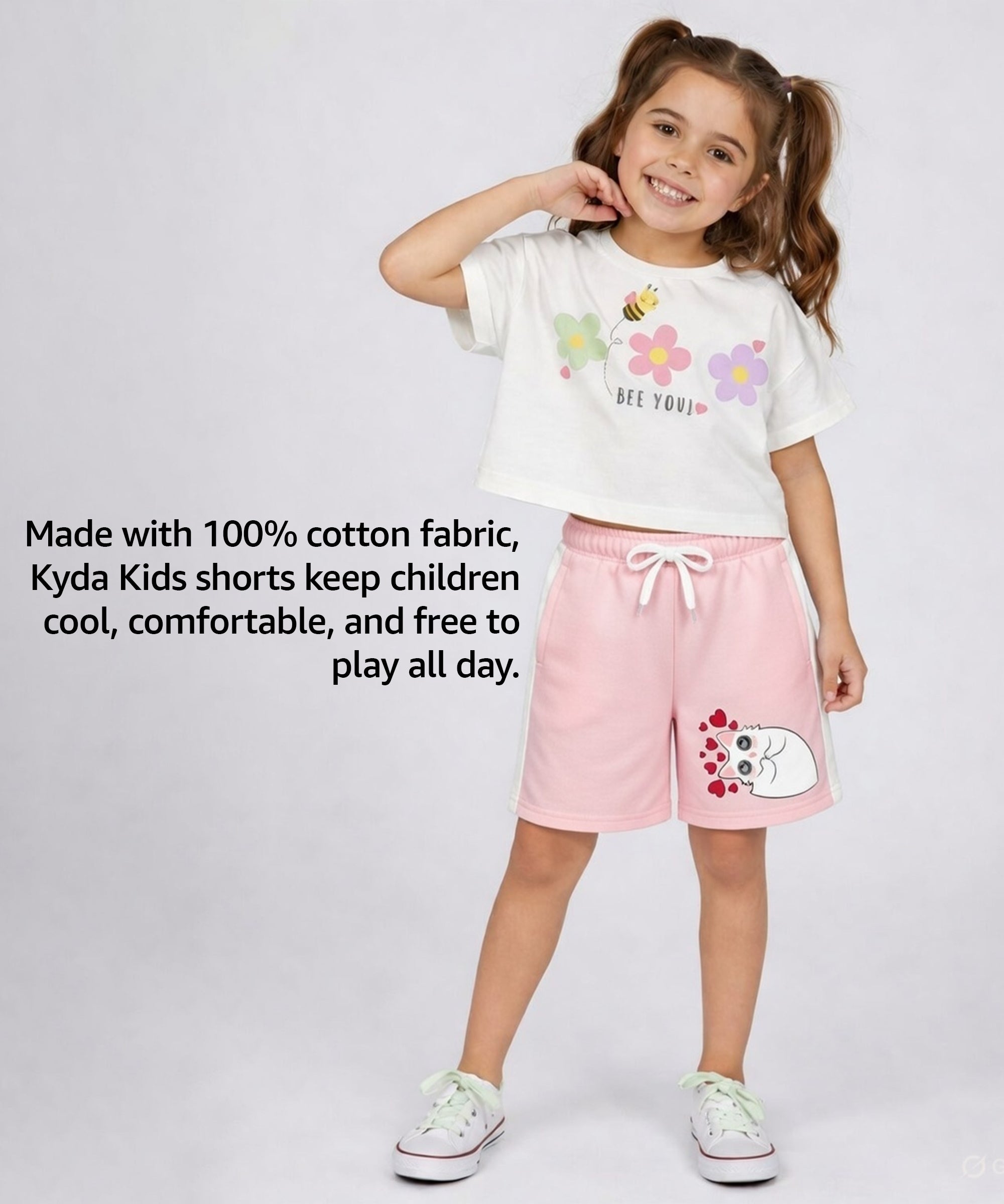 Girls Cotton Premium Printed Shorts | Pack of 3