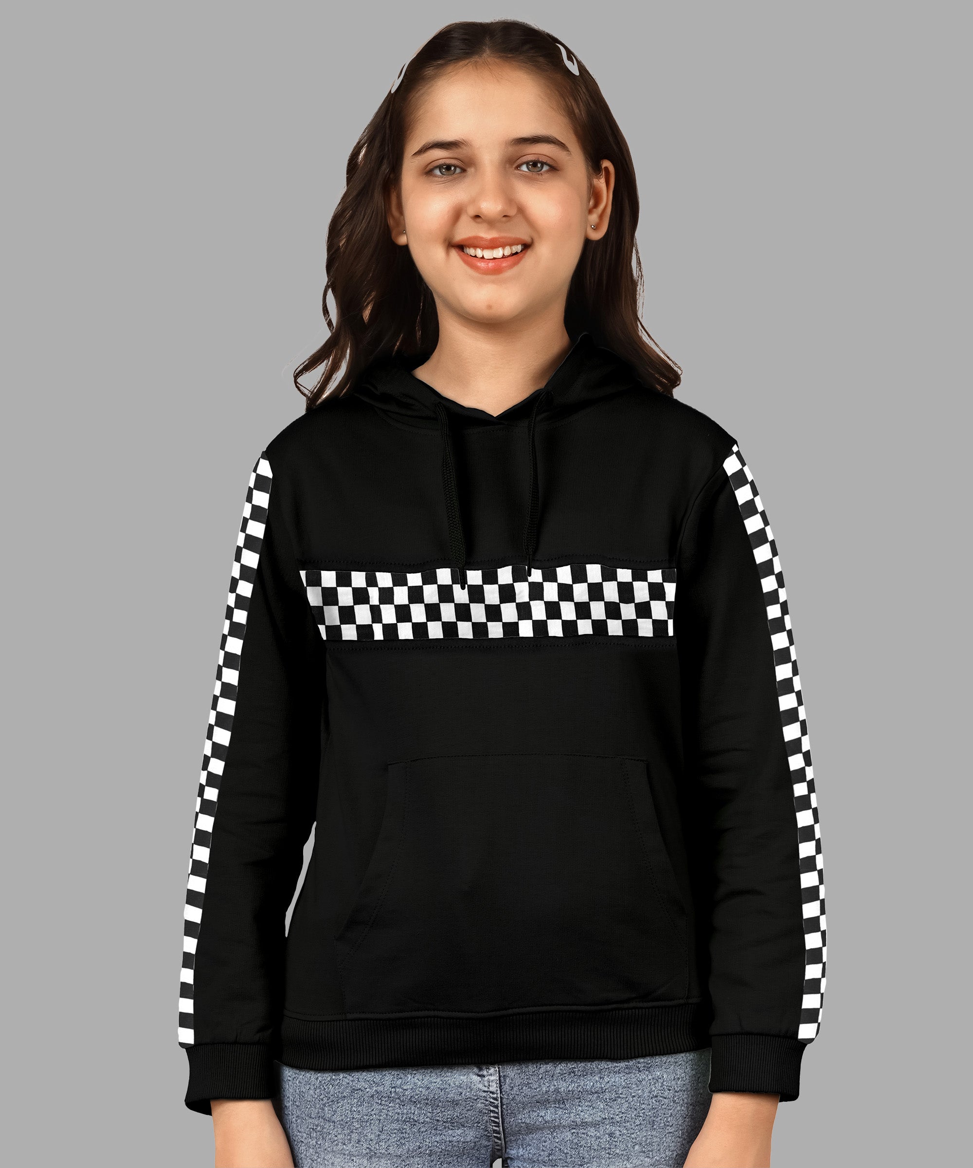 Girl's Checkered Hoodie