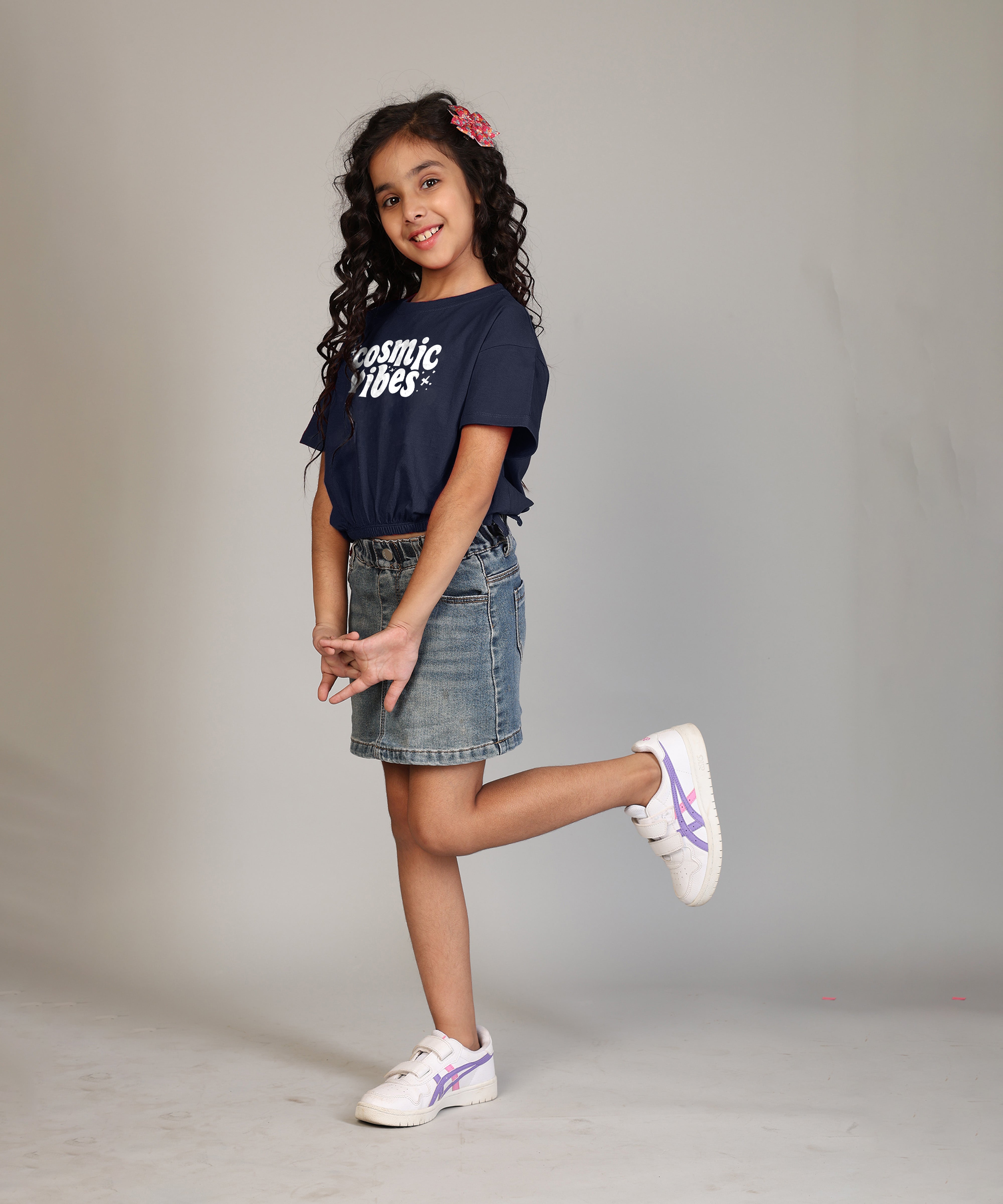 Girls Cotton Printed Crop Top-Combo 2