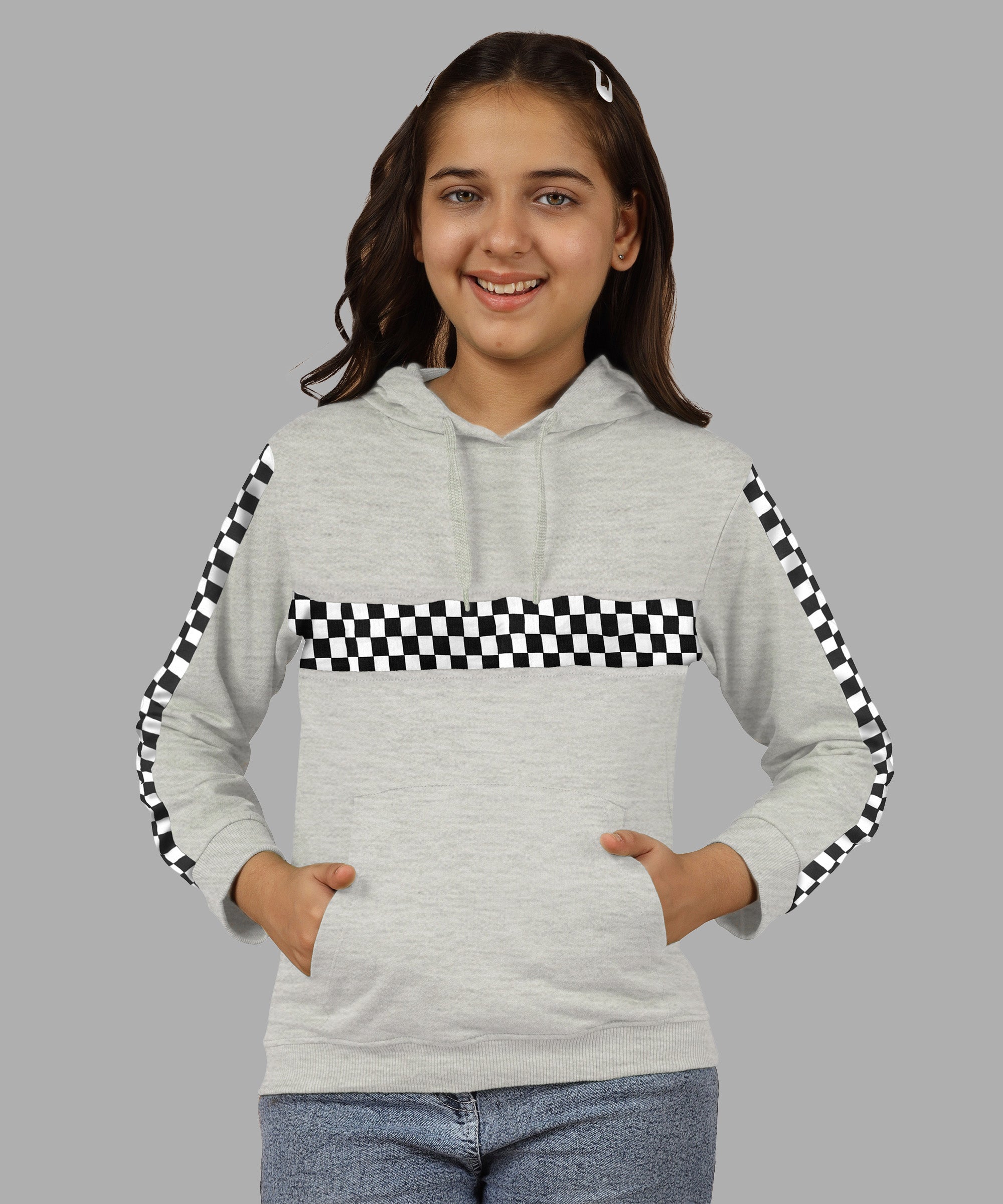 Girl's Checkered Hoodie