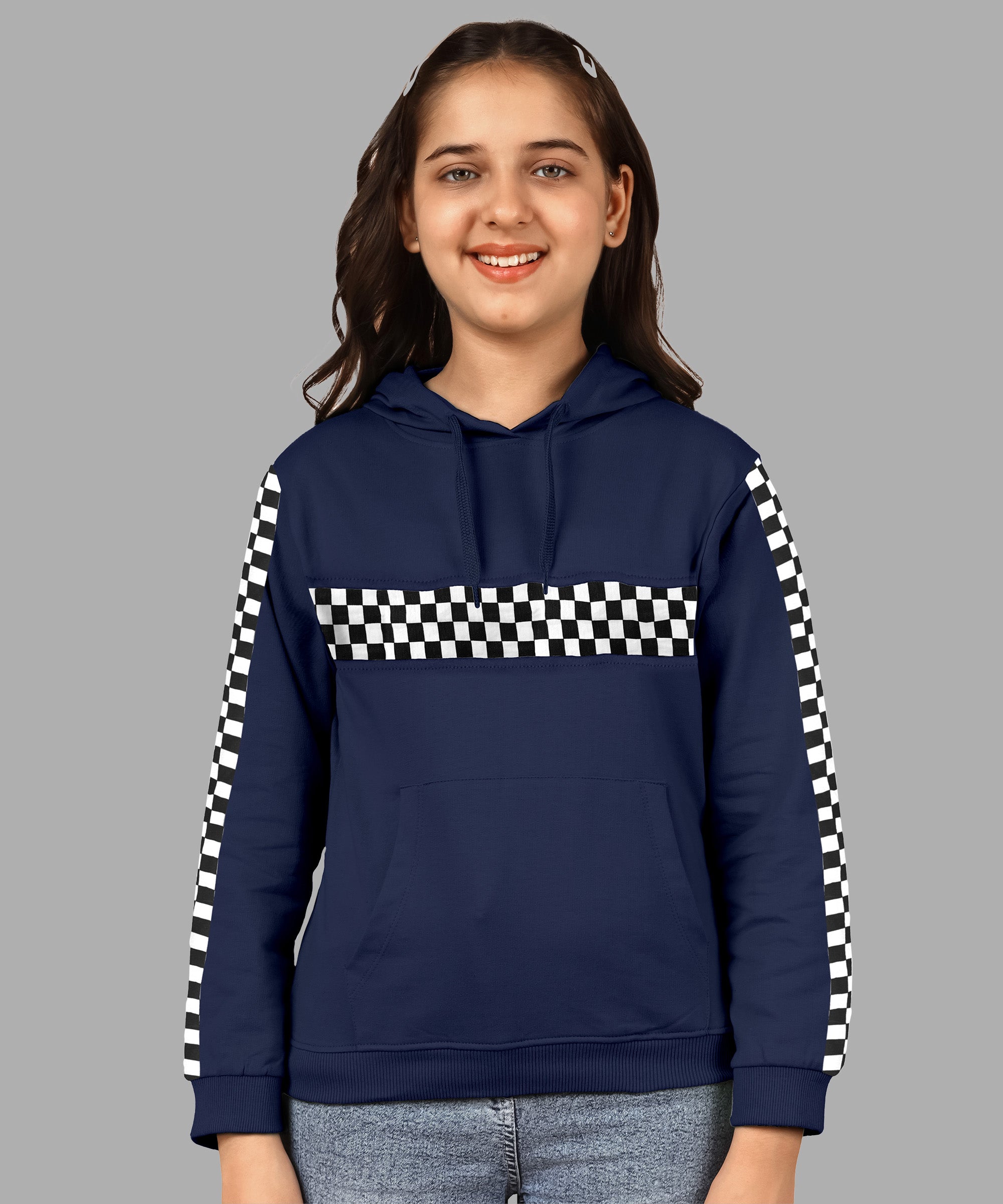 Girl's Checkered Hoodie