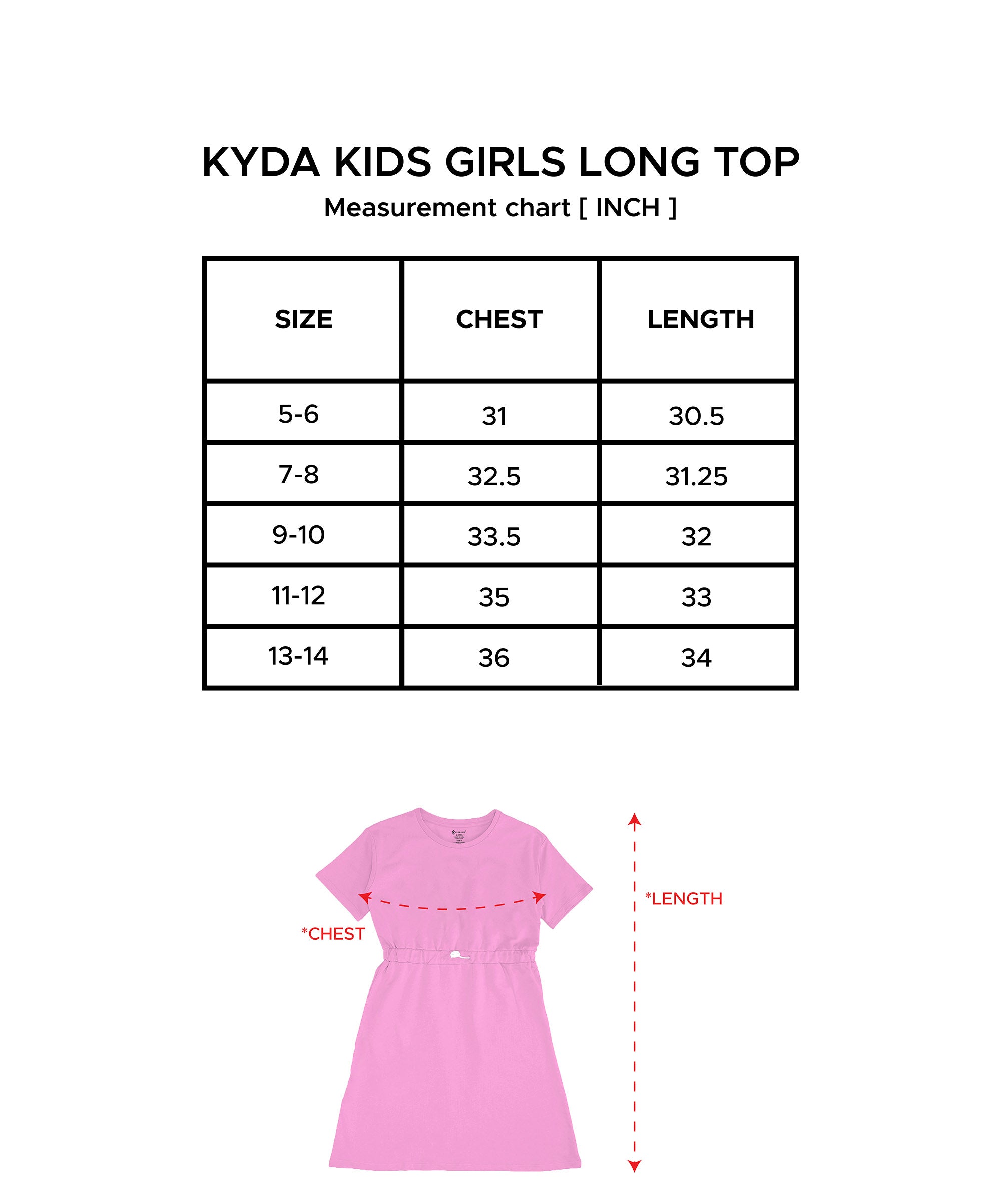 Girls Cotton Printed Long Tops | Regular Fit Round Neck Short Sleeve - Pack of 2