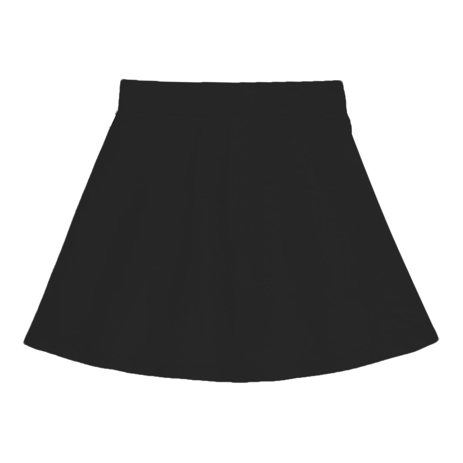 Girls Cotton Printed Skirt Attached With Inner Lycra Shorts-Black