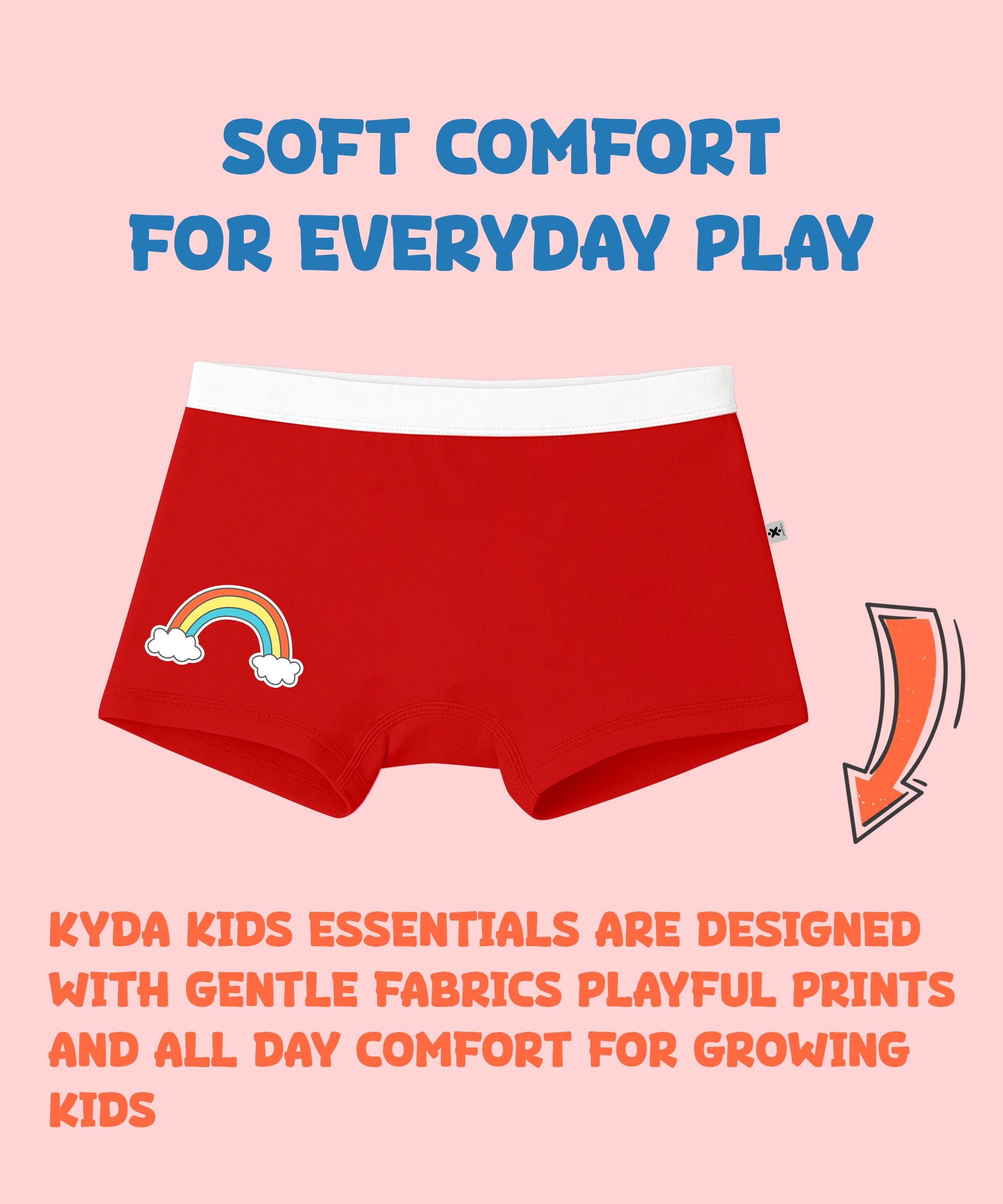 Girls Premium Lycra Cotton Printed Trunks | Pack of 3