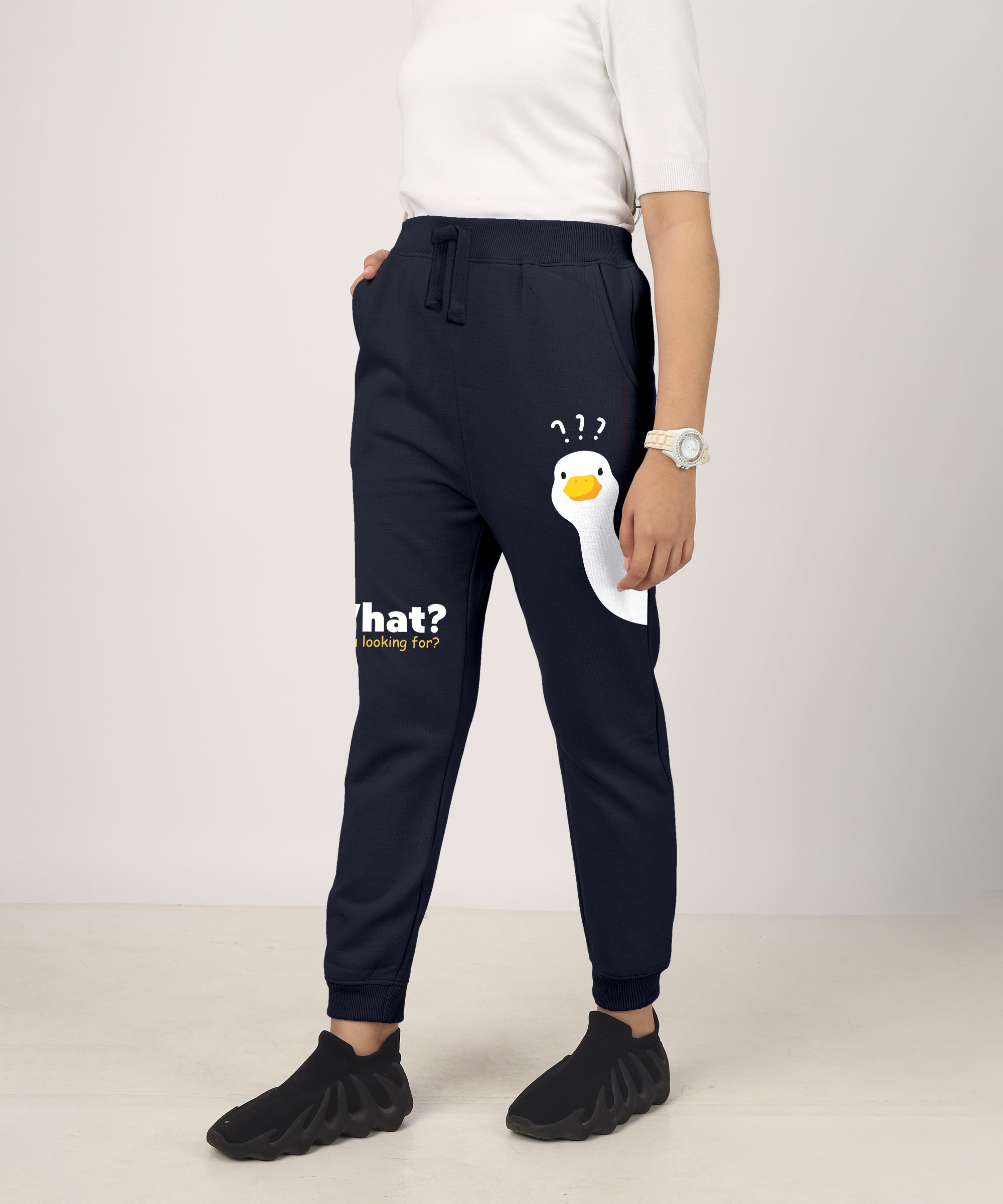 Girls Printed Premium Trouser | Navy