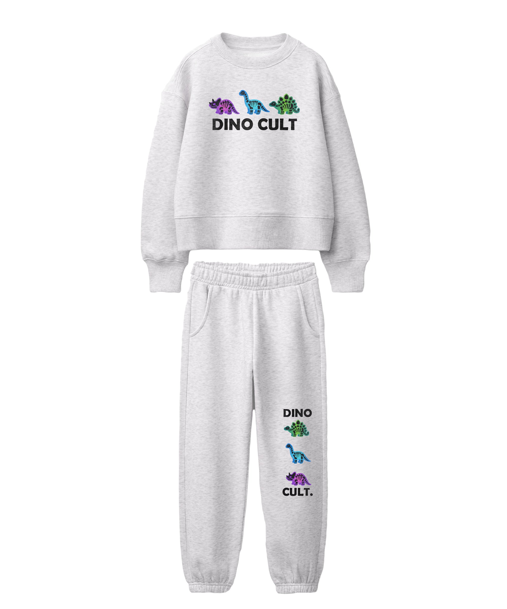 Boys & Girls Full Sleeve Sweatshirt & Pants | Grey Melange