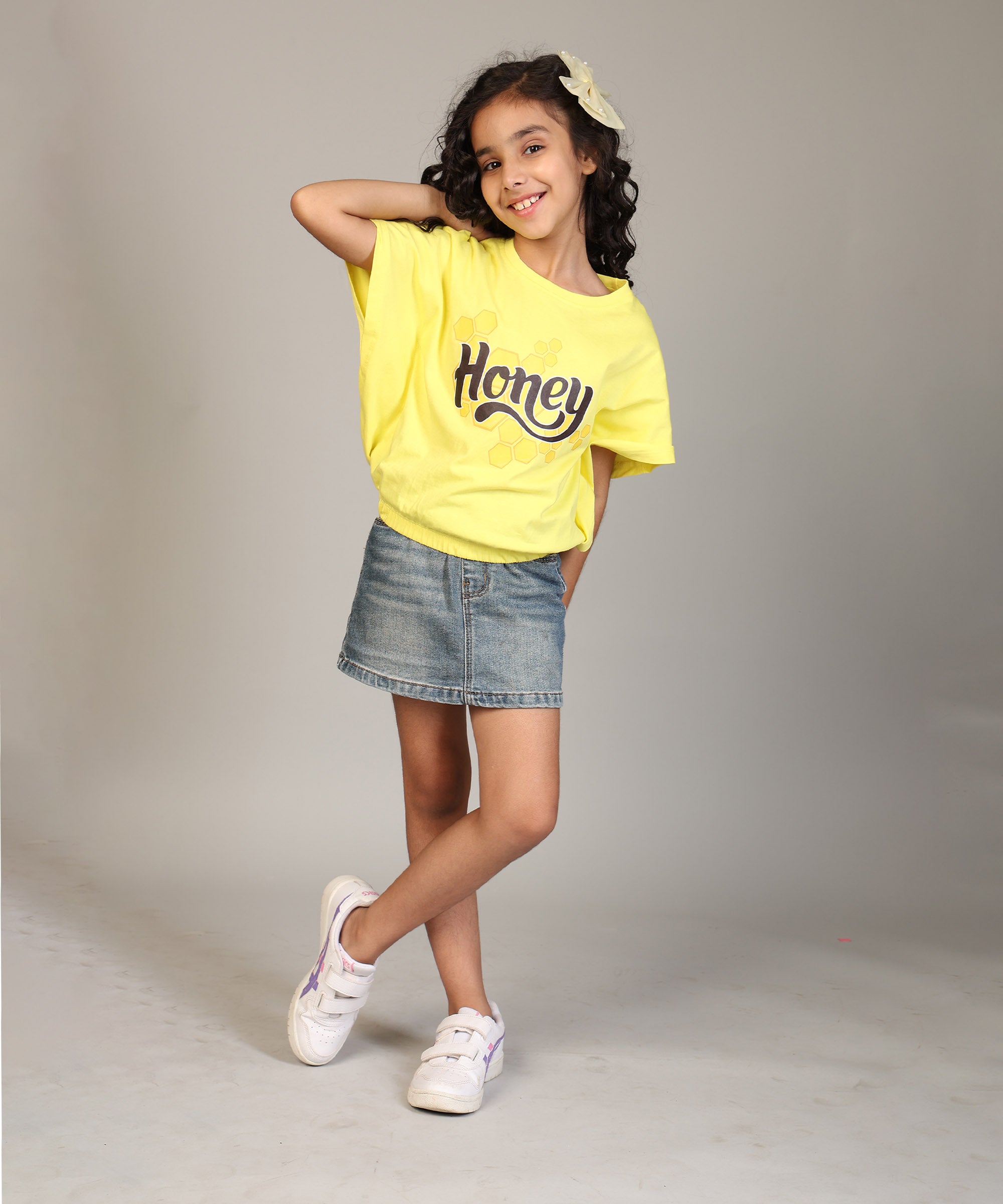 100% Cotton Crop top for Girls - Printed Half Sleeve Stylish T-shirt, Regular Fit Tops For Girls-Multicolor 1