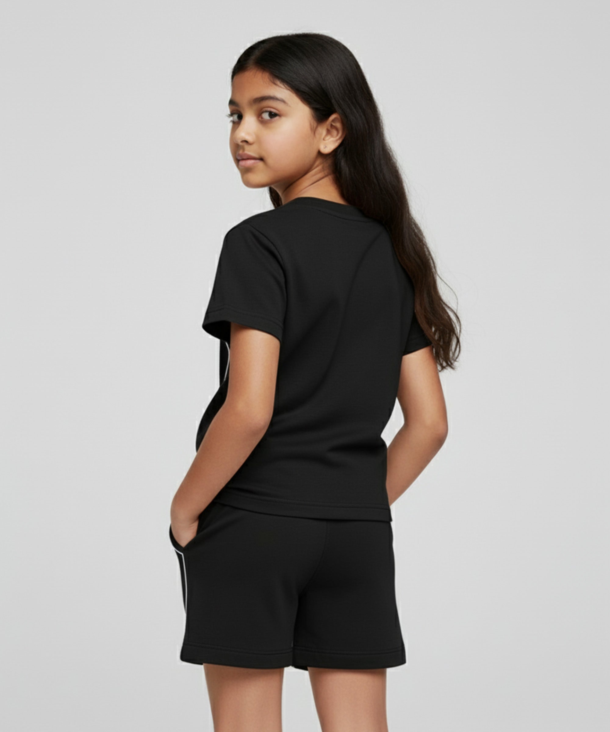 Girls Premium Cotton Oversized Co-Ord Set | Solid T-Shirt & Shorts | Pack of 1