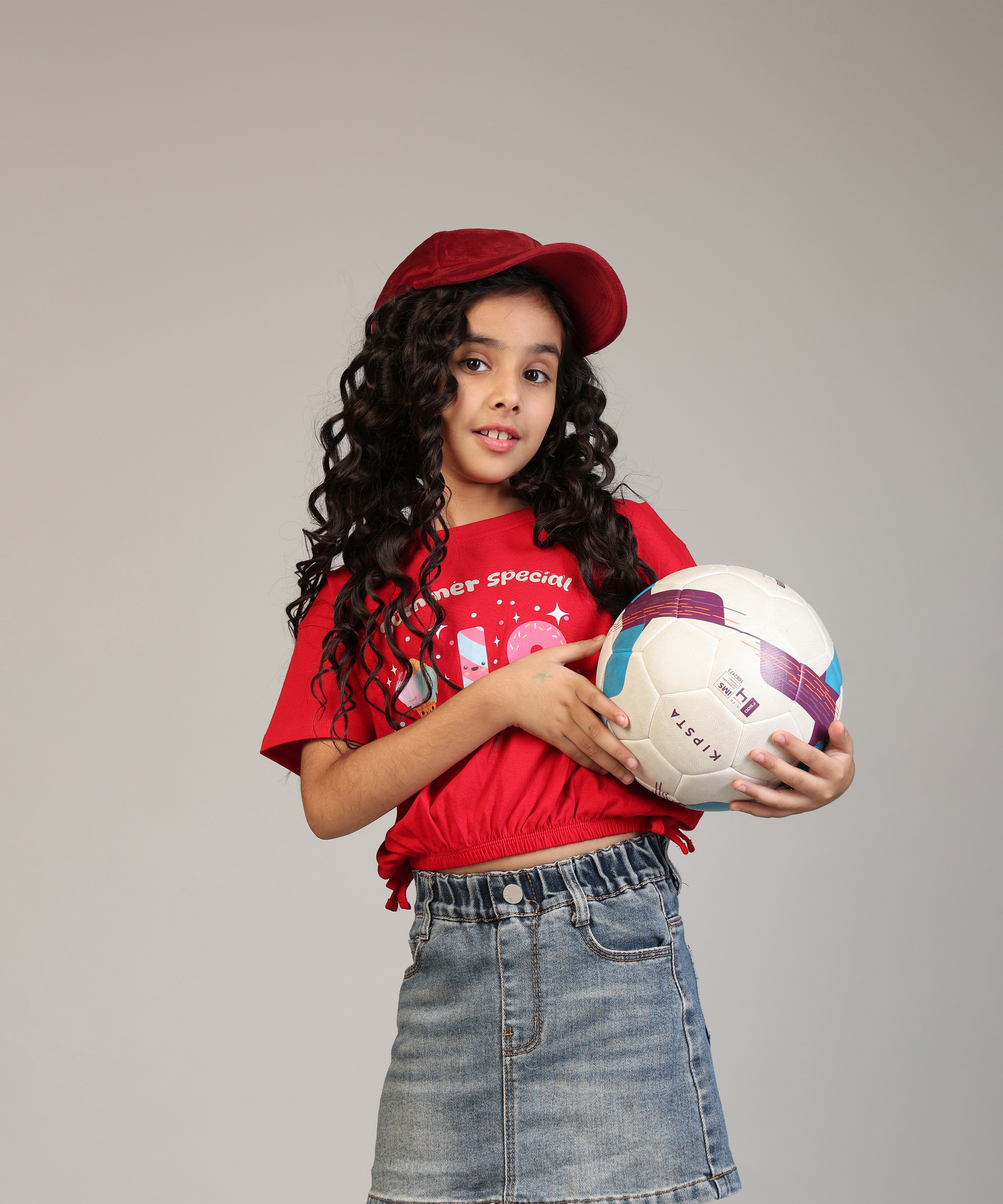 Girls Cotton Printed Crop Top-Combo 1