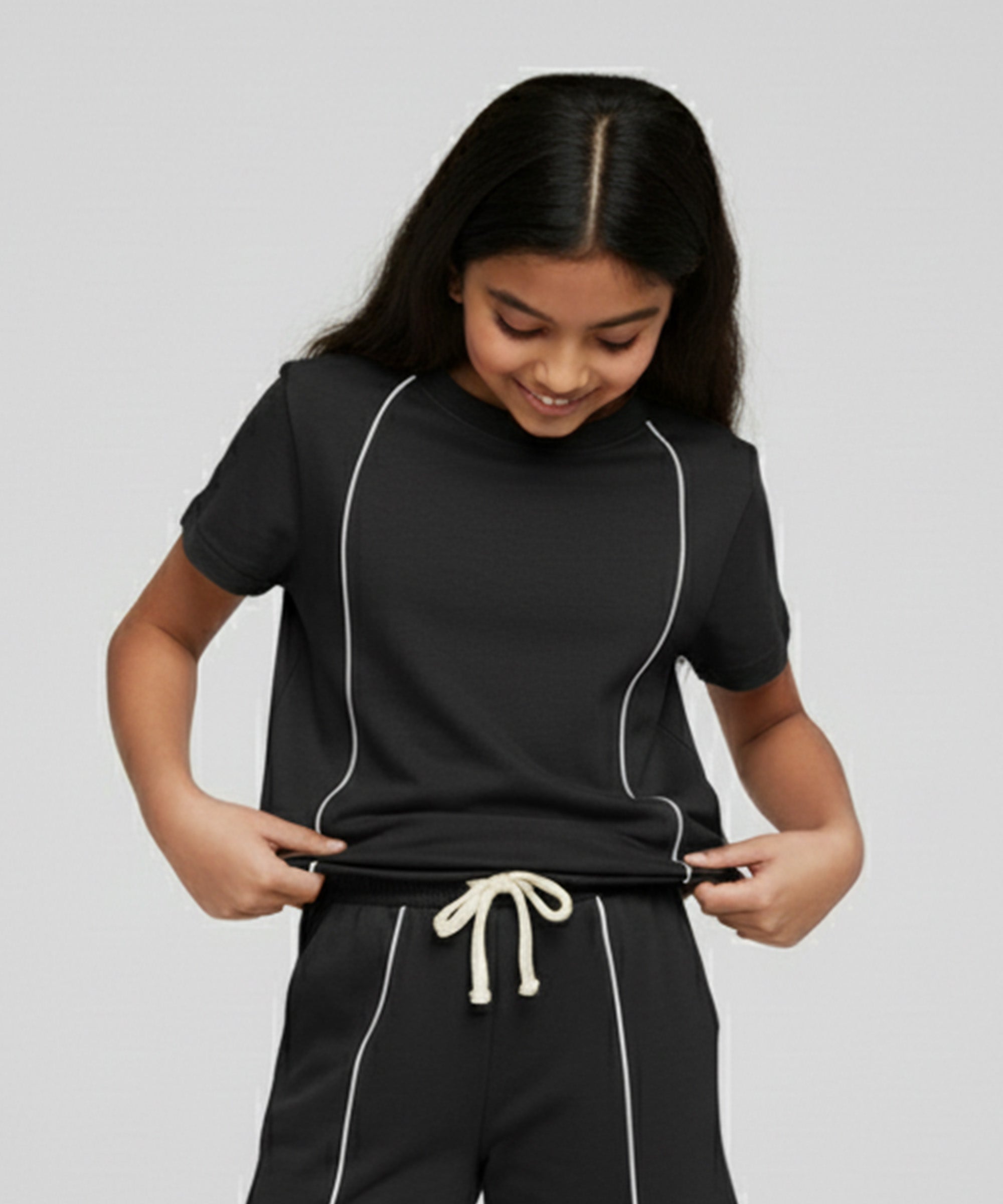 Girls Premium Cotton Oversized Co-Ord Set | Solid T-Shirt & Shorts | Pack of 1