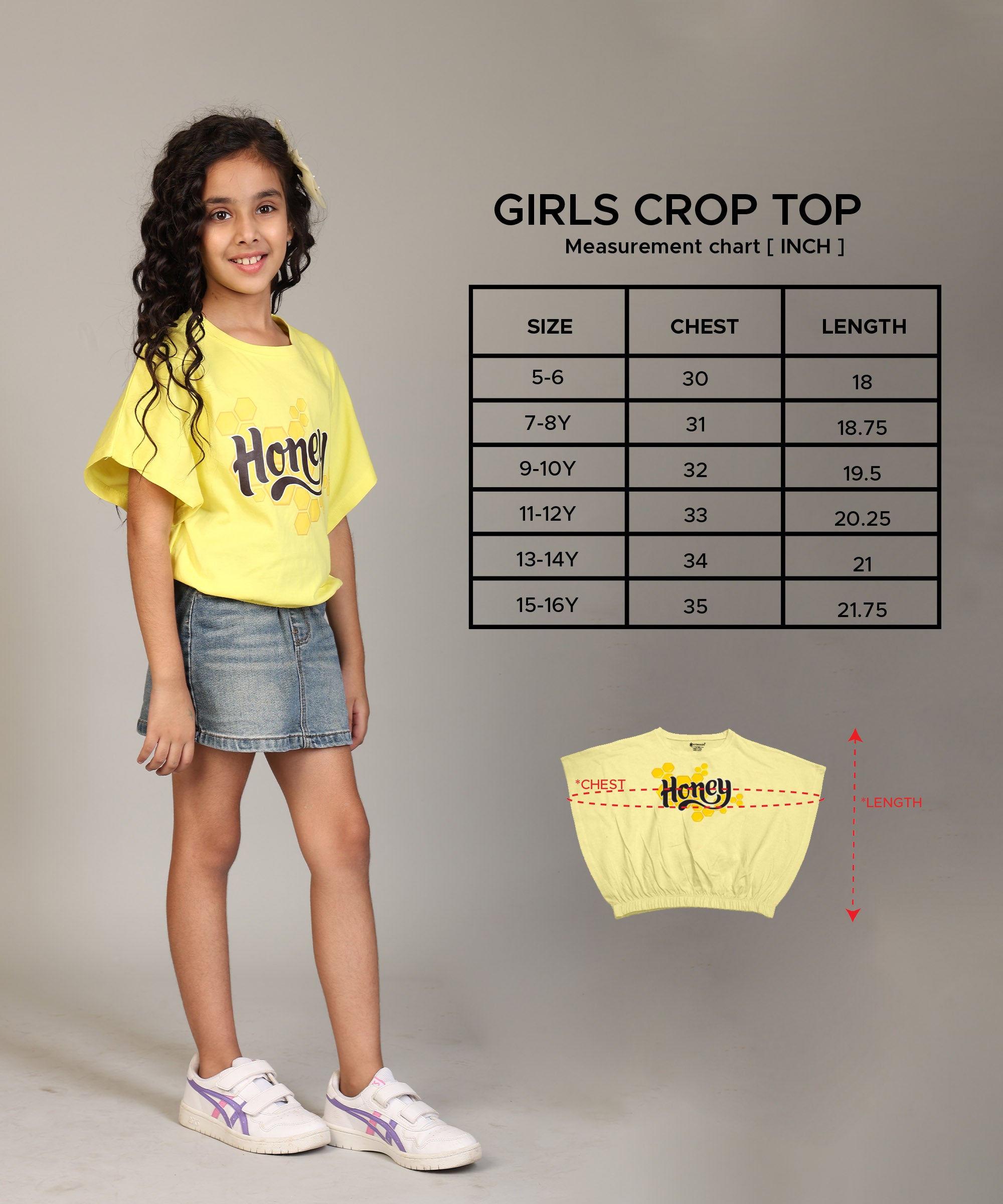 100% Cotton Crop top for Girls - Printed Half Sleeve Stylish T-shirt, Regular Fit Tops For Girls-Multicolor 1
