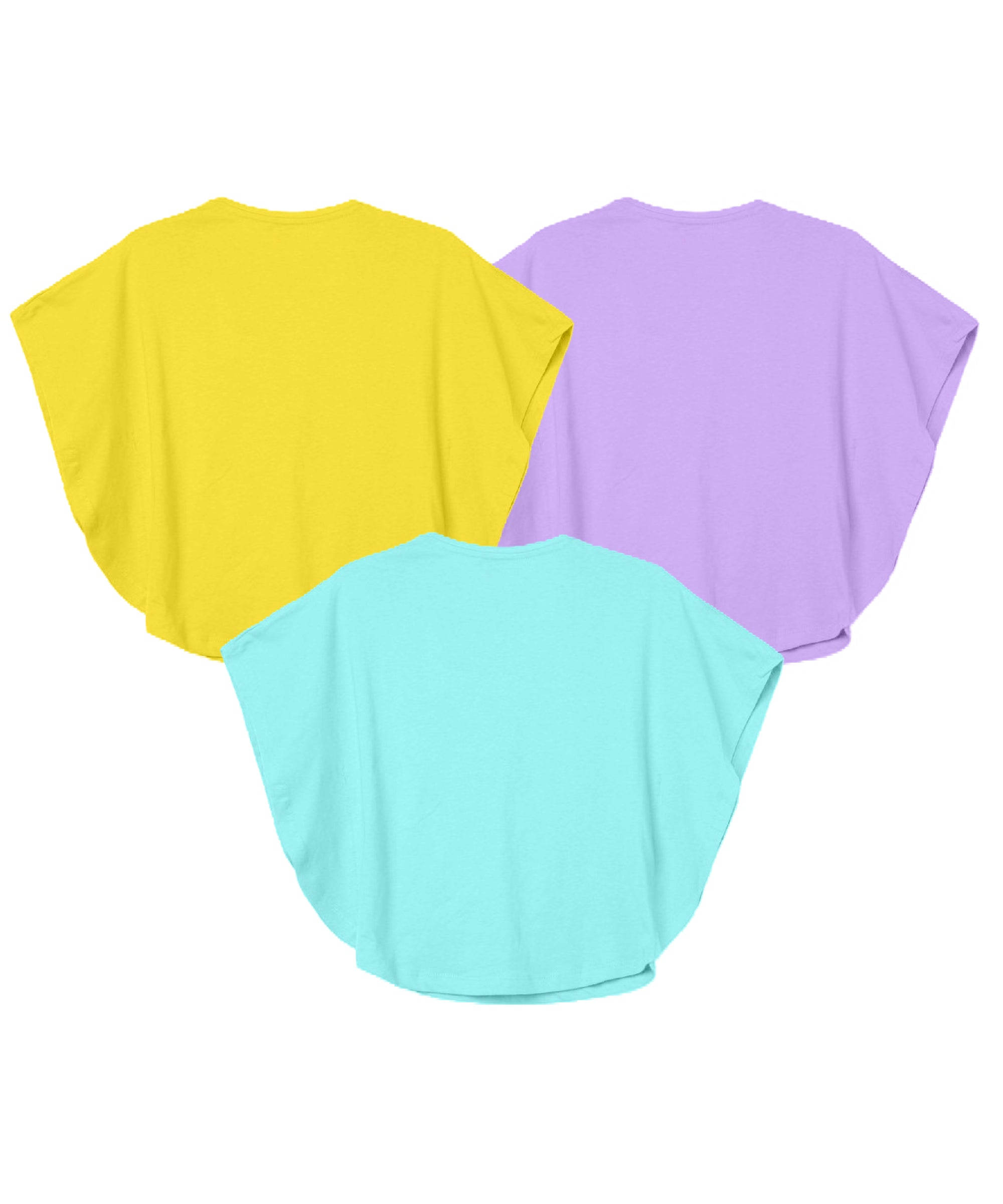 100% Cotton Bio-Washed Premium Printed T-Shirts for Girls – Butterfly Pattern Regular Fit Tops-Combo 1