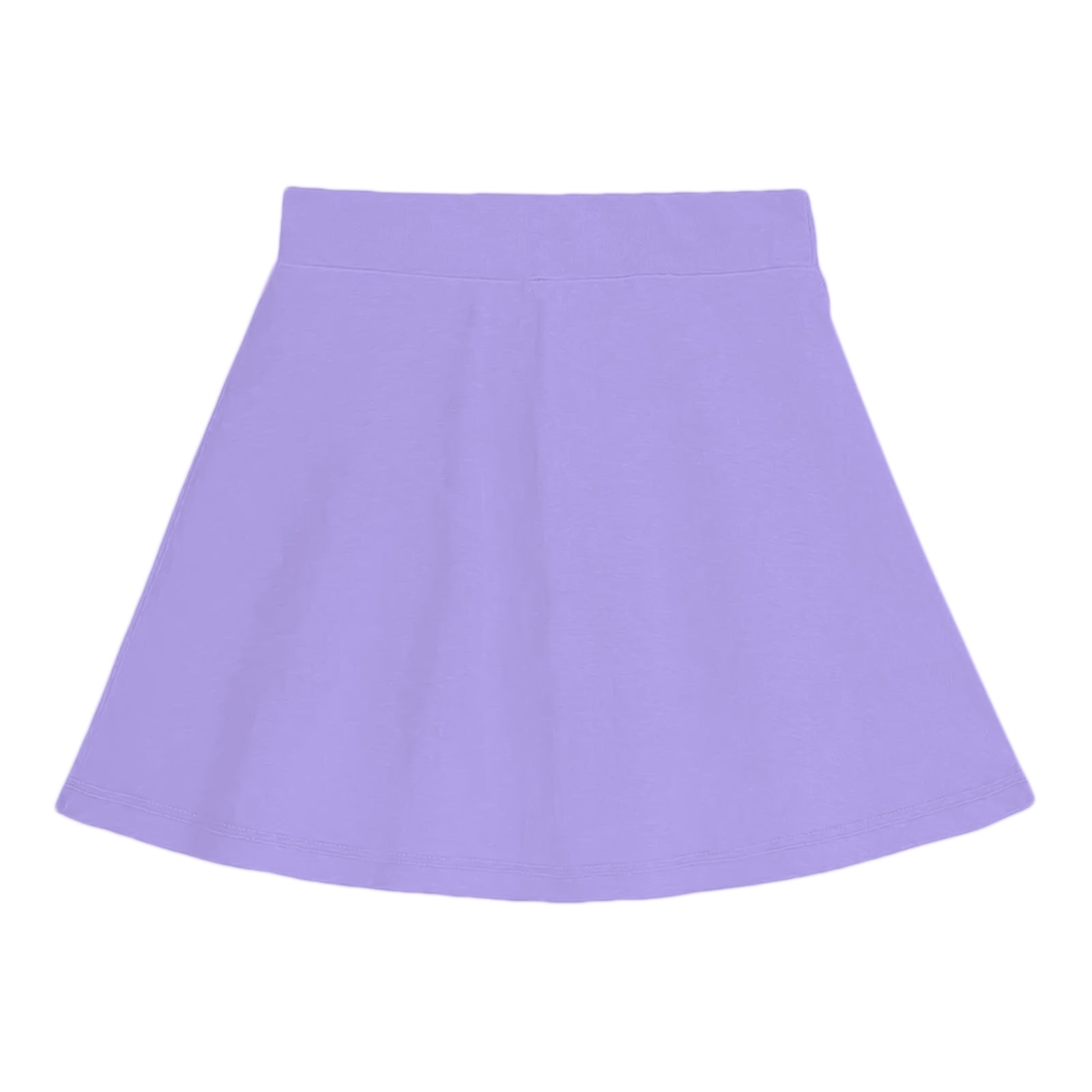 Girls Cotton Printed Skirt Attached With Inner Lycra Shorts-Lavender