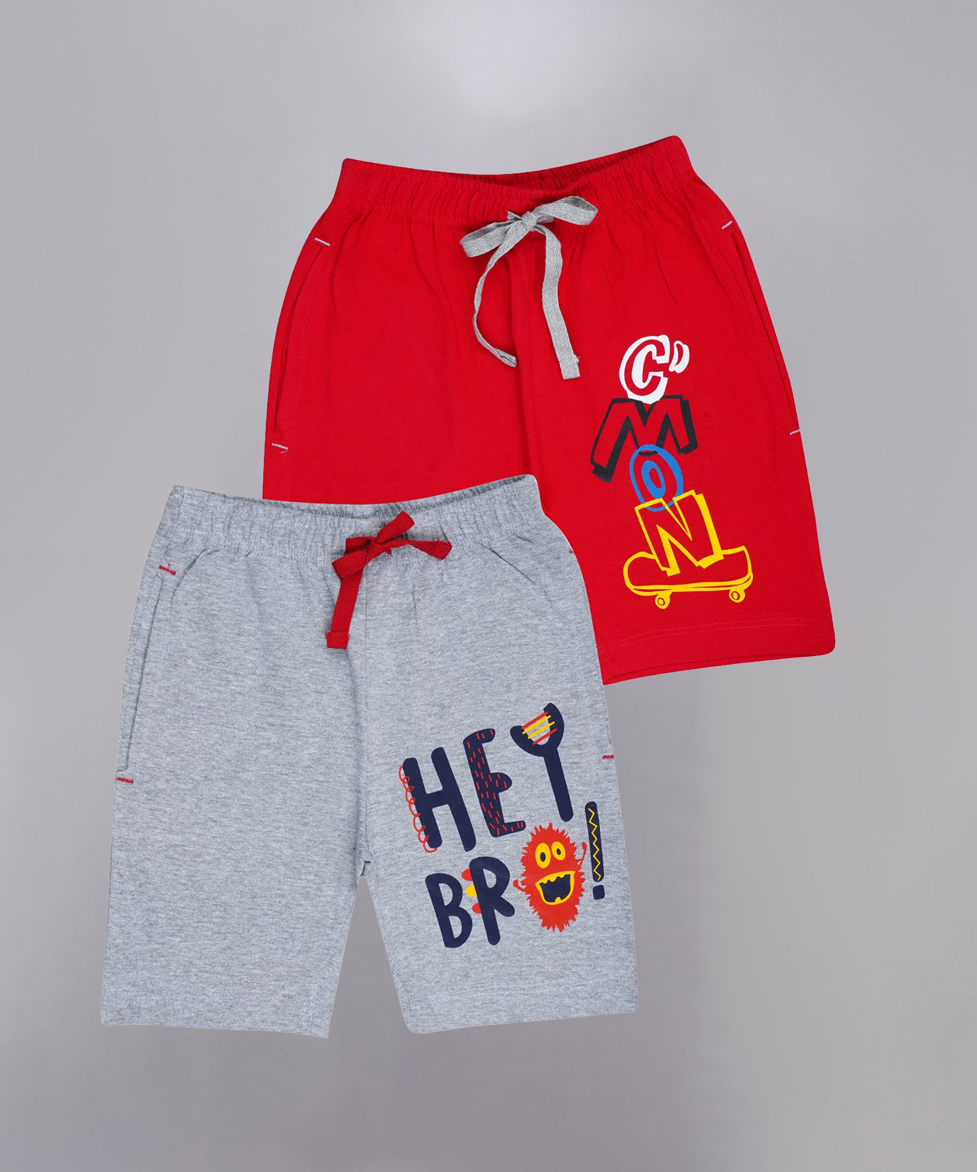 Kids Unisex Red-Melange Desert Printed Regular Fit Vintage Trousers  (Pack of 2)