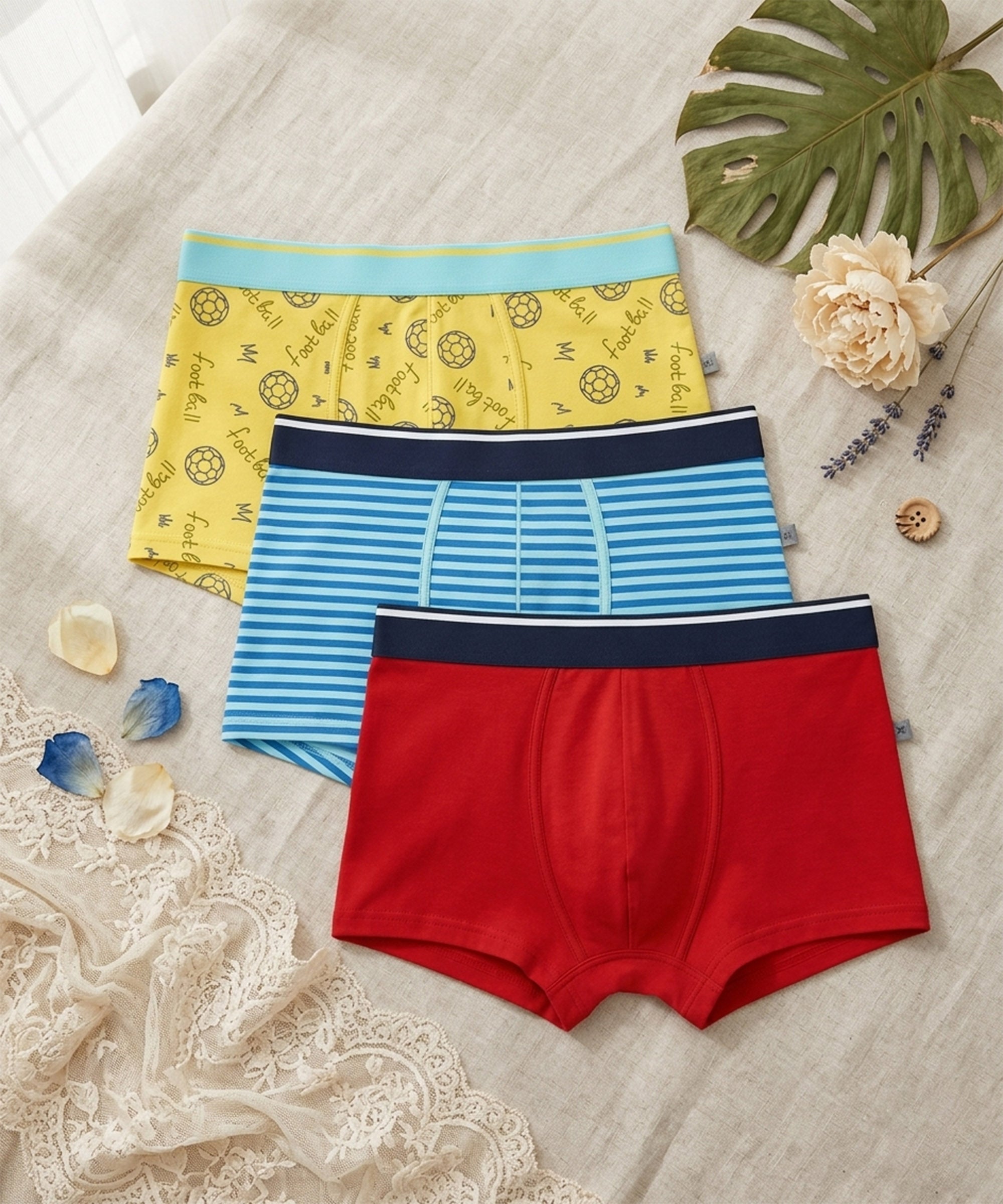 Boys Supersoft Cotton Blend Printed Trunks | Pack of 3