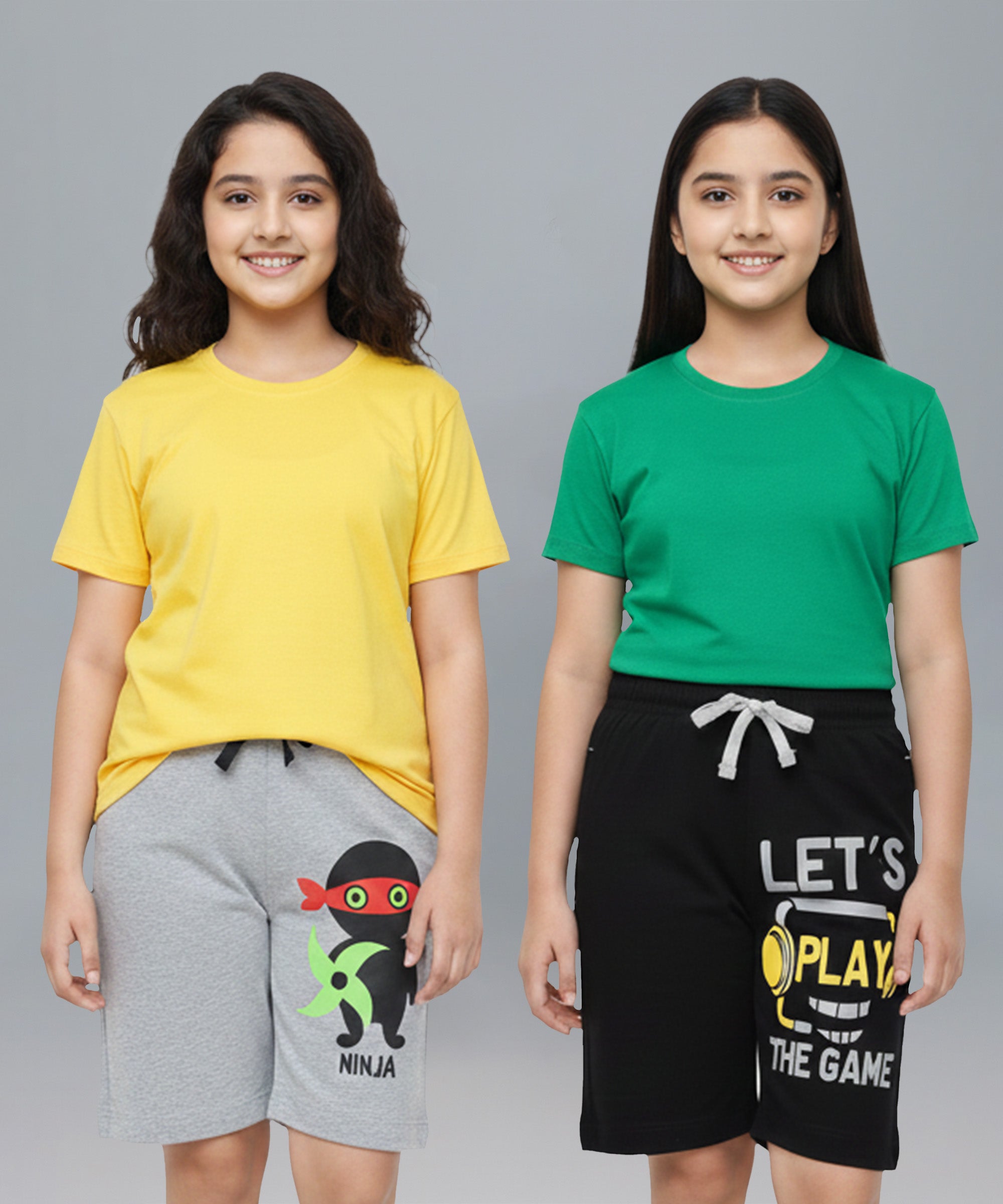 Girls Premium Cotton Printed Shorts | Pack of 2