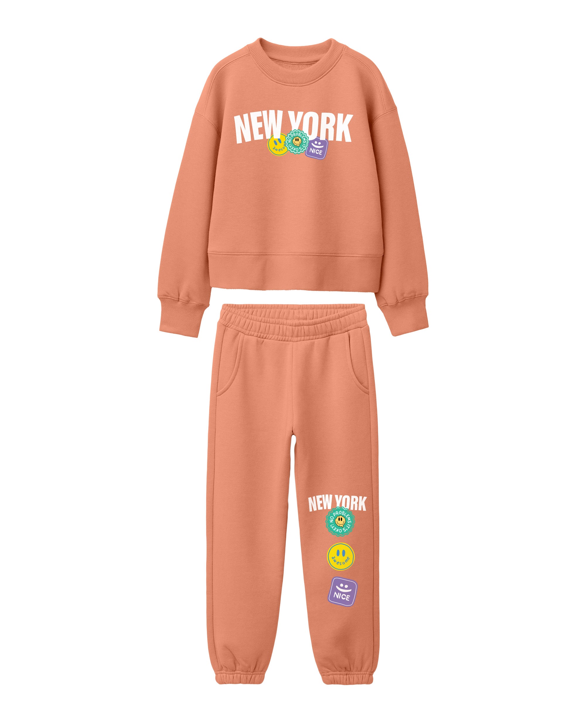 Boys & Girls Full Sleeve Sweatshirt & Pants | Orange