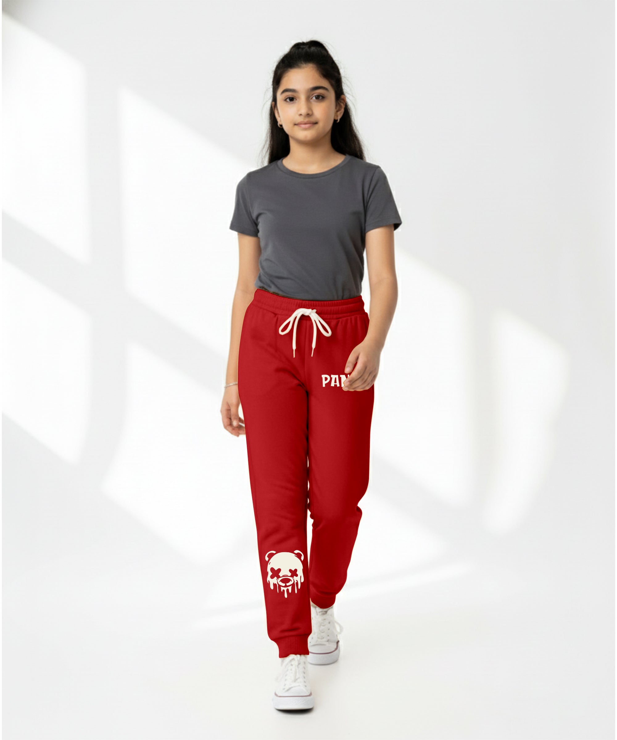 Girls Printed Track Pants | Stretchable Waist | Casual & Sports Wear | Pack of 1