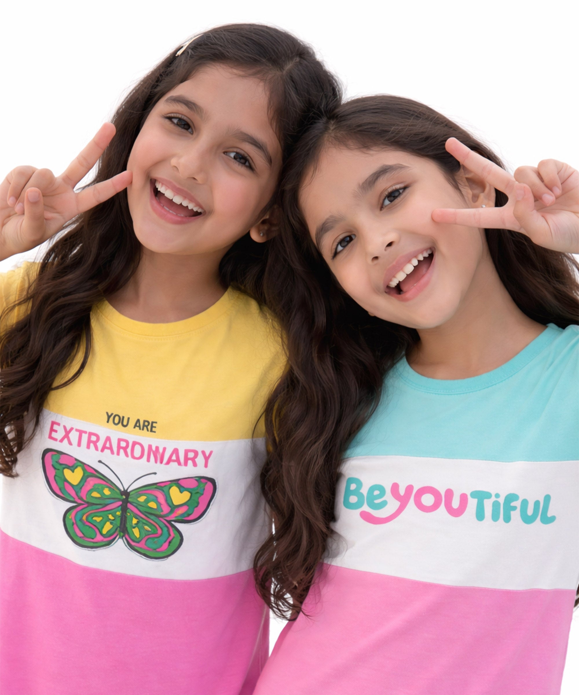 Girls Cotton Knee-Length T-Shirt Dress | Pack of 2