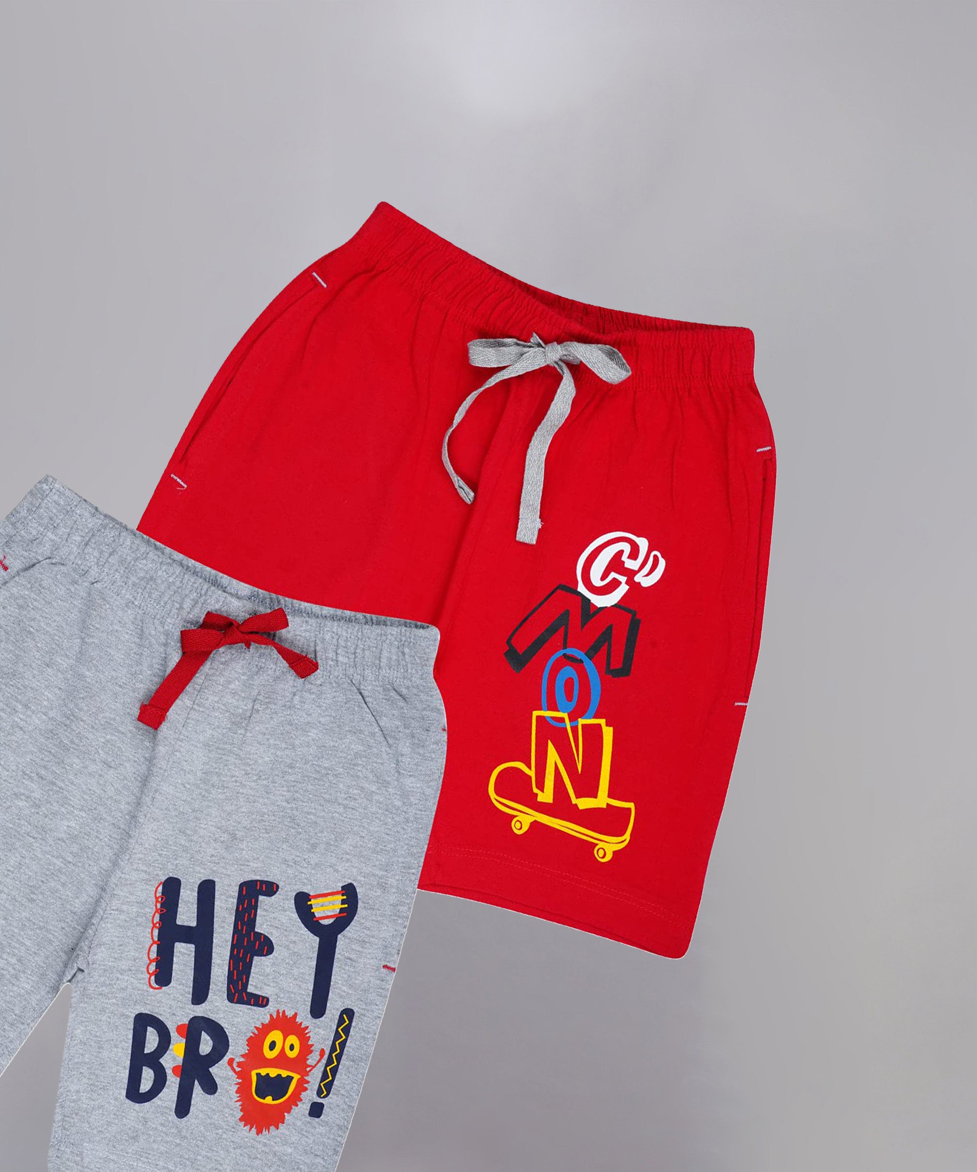 Kids Unisex Red-Melange Desert Printed Regular Fit Vintage Trousers  (Pack of 2)