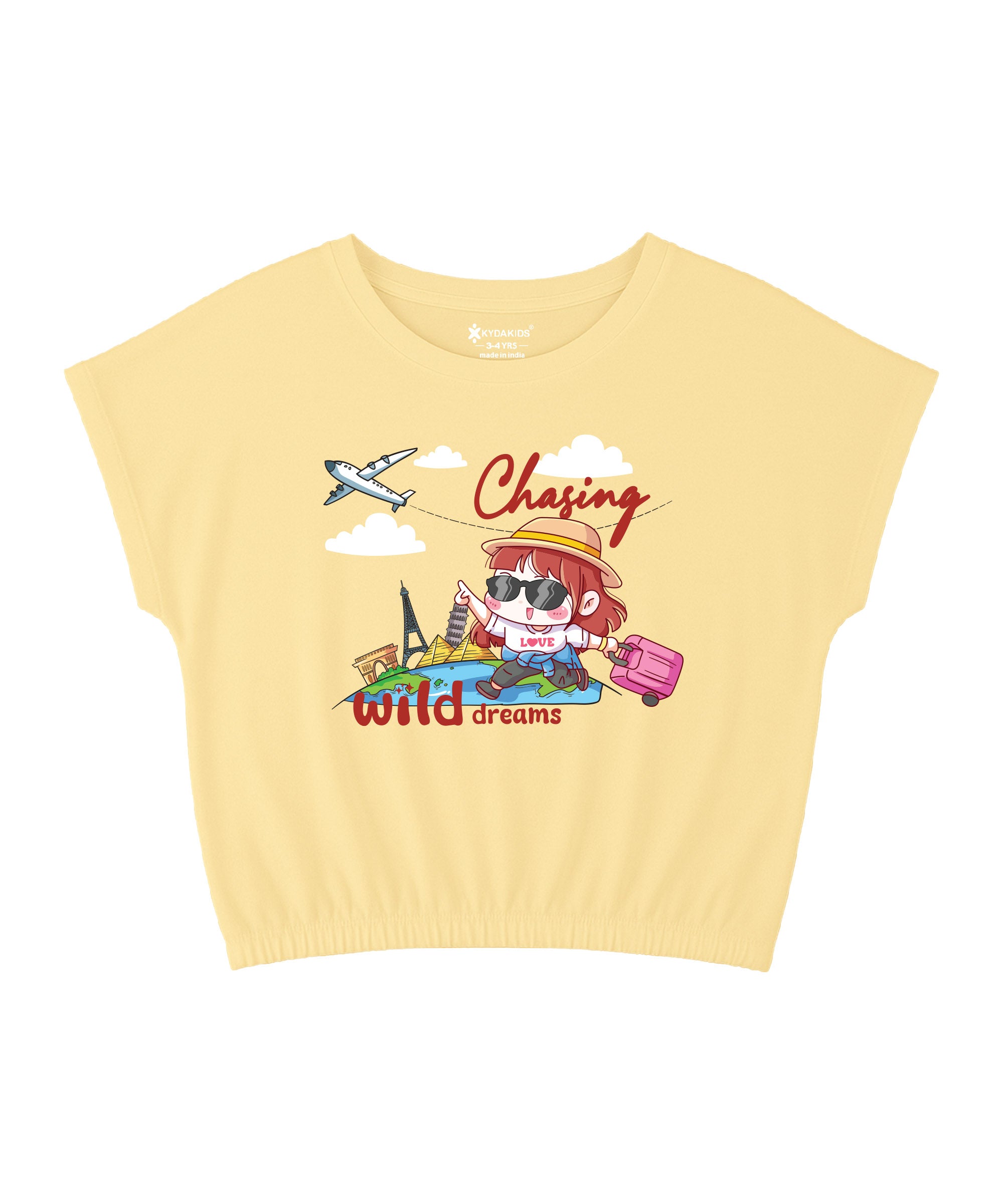Girls Printed Half Sleeve T-Shirt |  Regular Fit - Pack of 3
