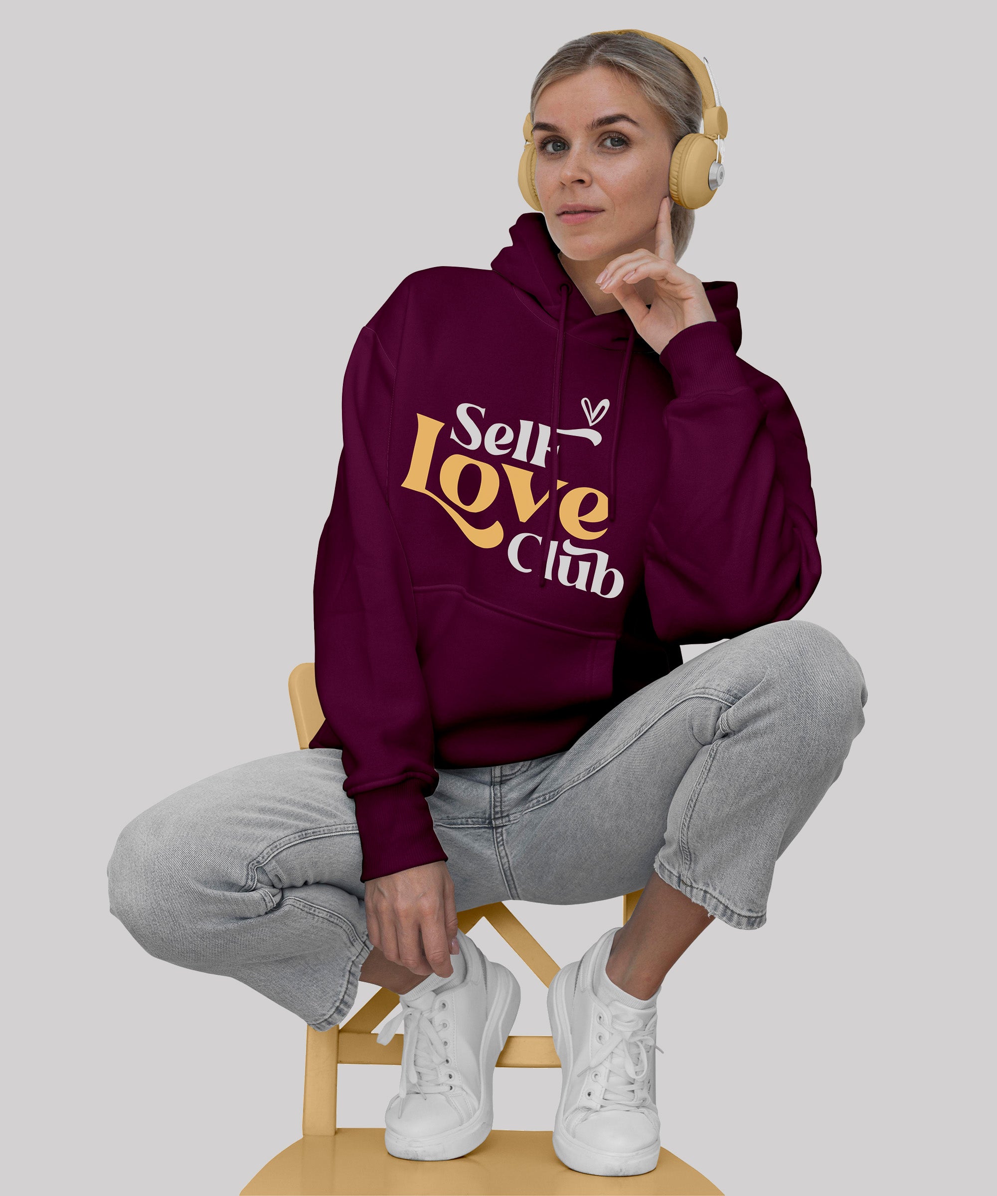 Self Love : Regular Fit Hoodie | Brown