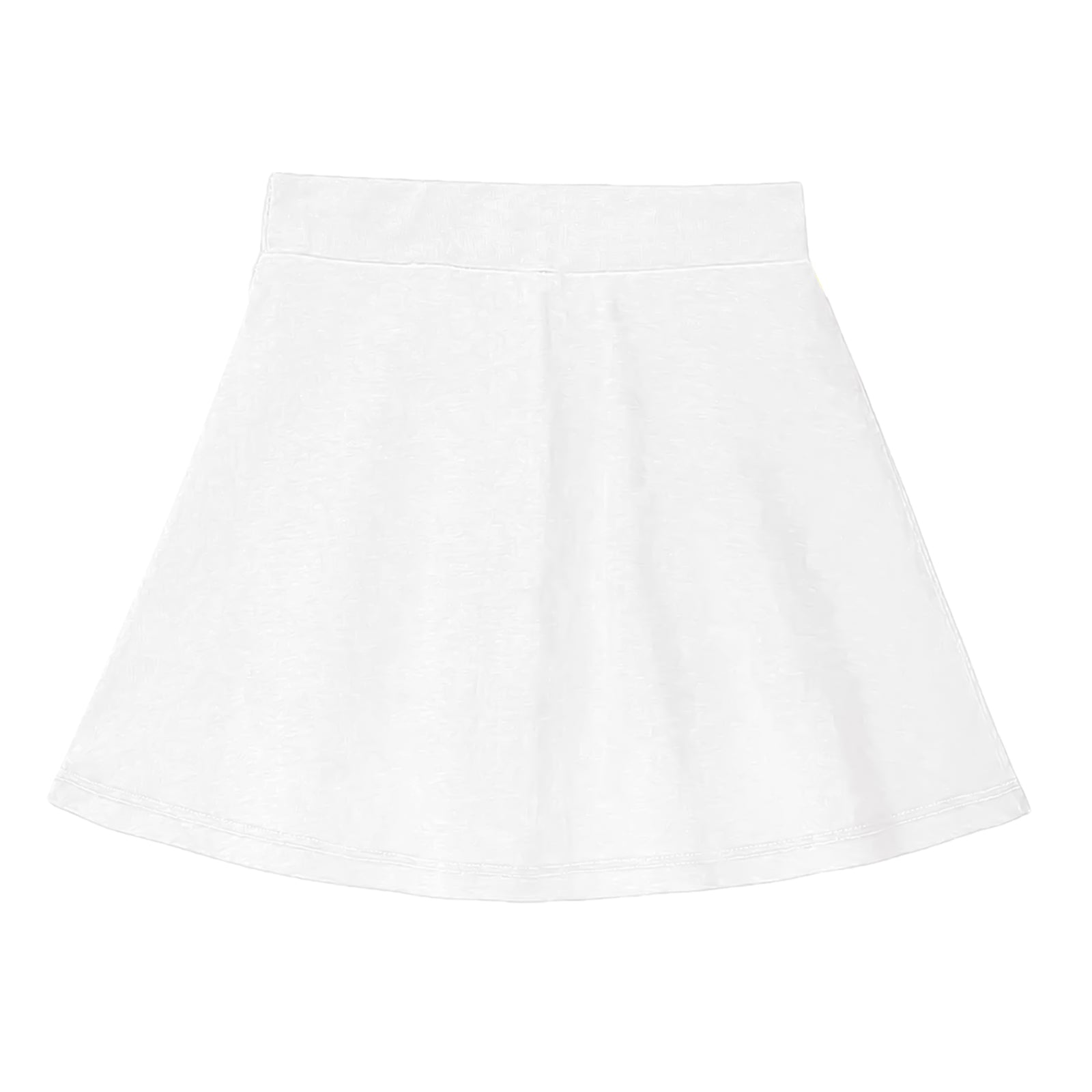 Girls Cotton Printed Skirt Attached With Inner Lycra Shorts-White