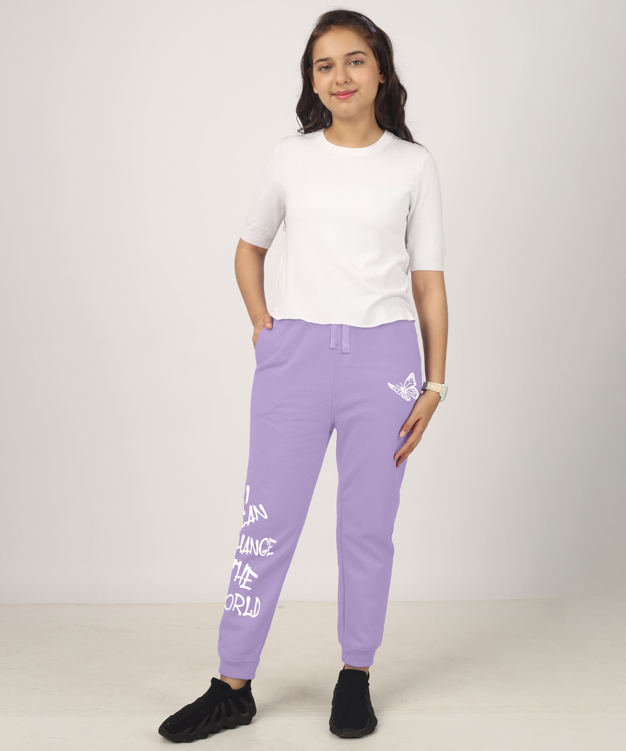 Girls Printed Premium Trouser | Lavender
