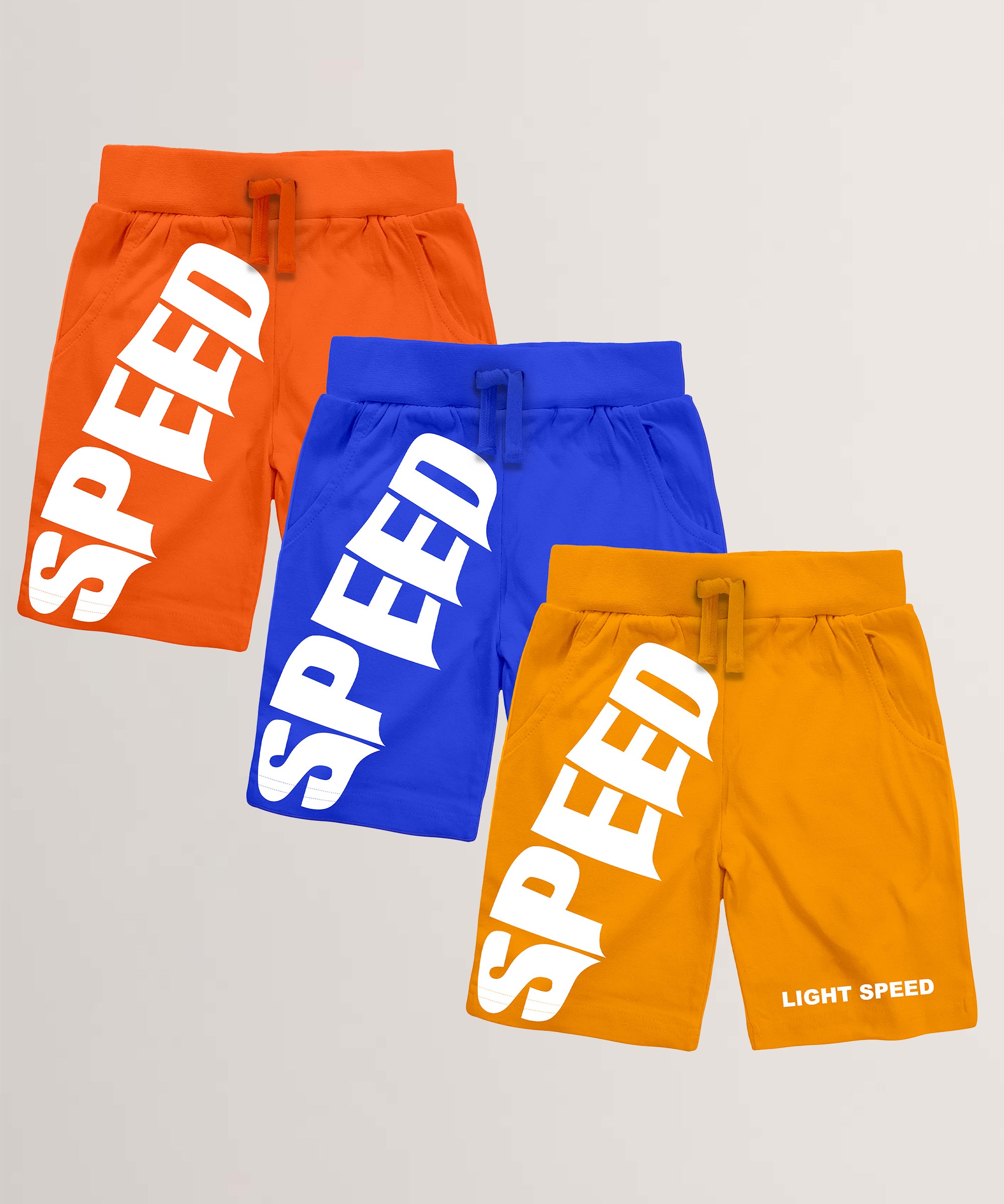 Kids Unisex Cotton Printed Shorts V2 (Pack of 3)