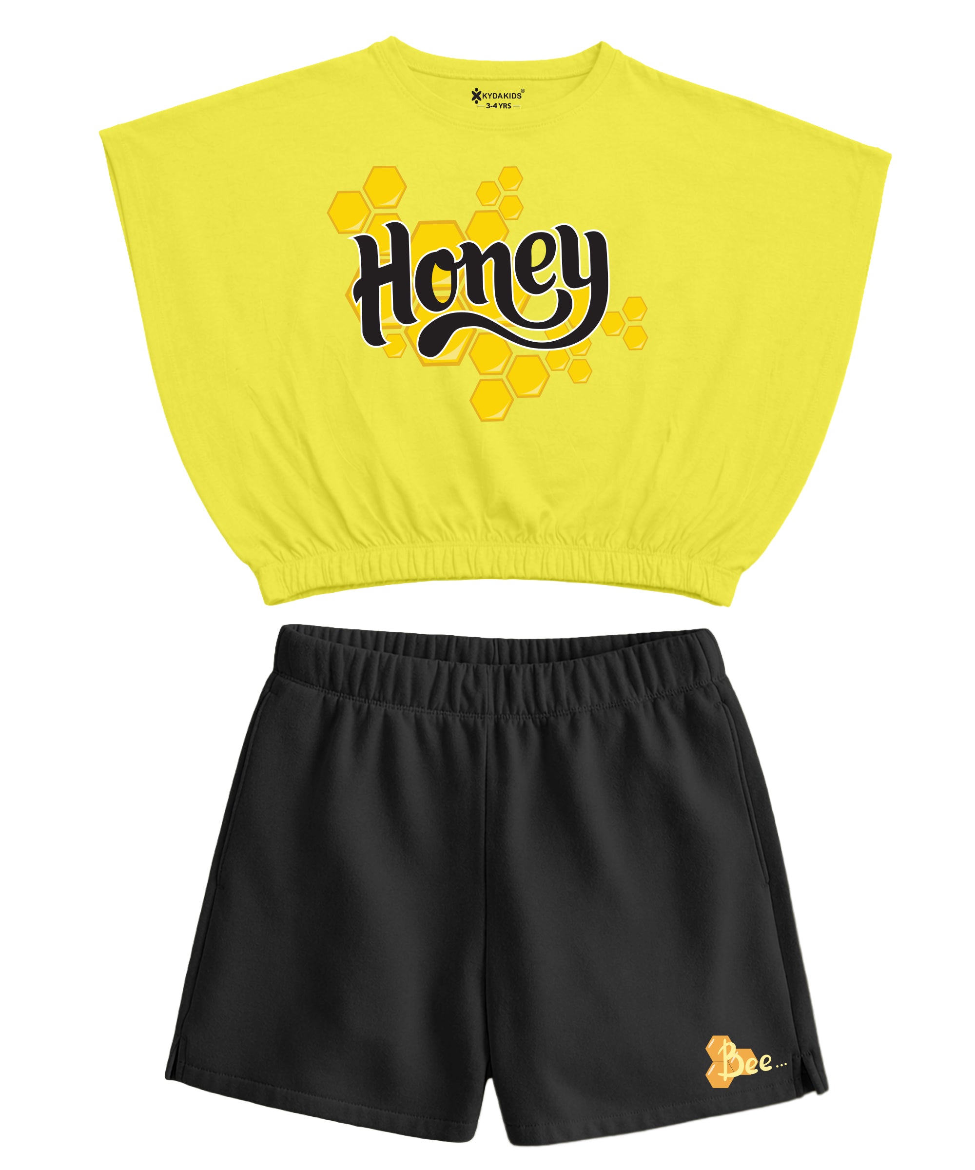 Girls  Cotton Printed Top & Shorts Co-Ord Set | Regular Fit